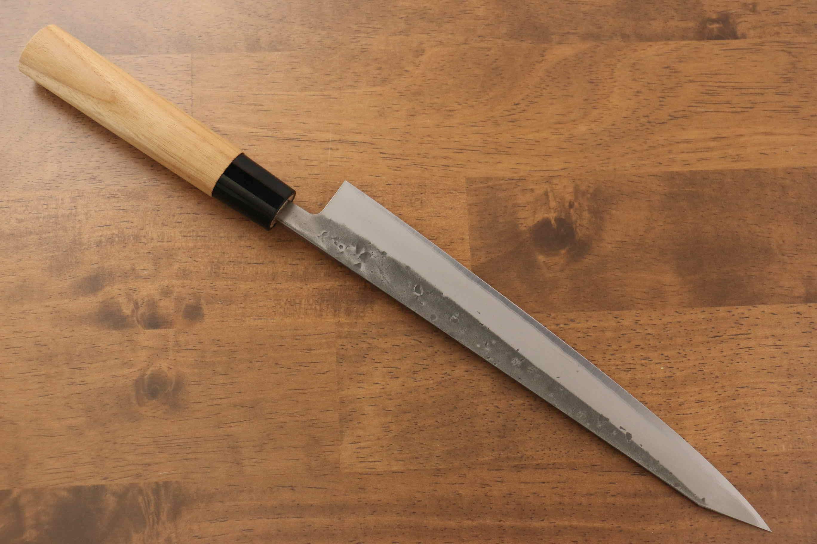 Seisuke Blue Steel No.2 Nashiji Sujihiki 240mm Chestnut Handle - Seisuke Knife