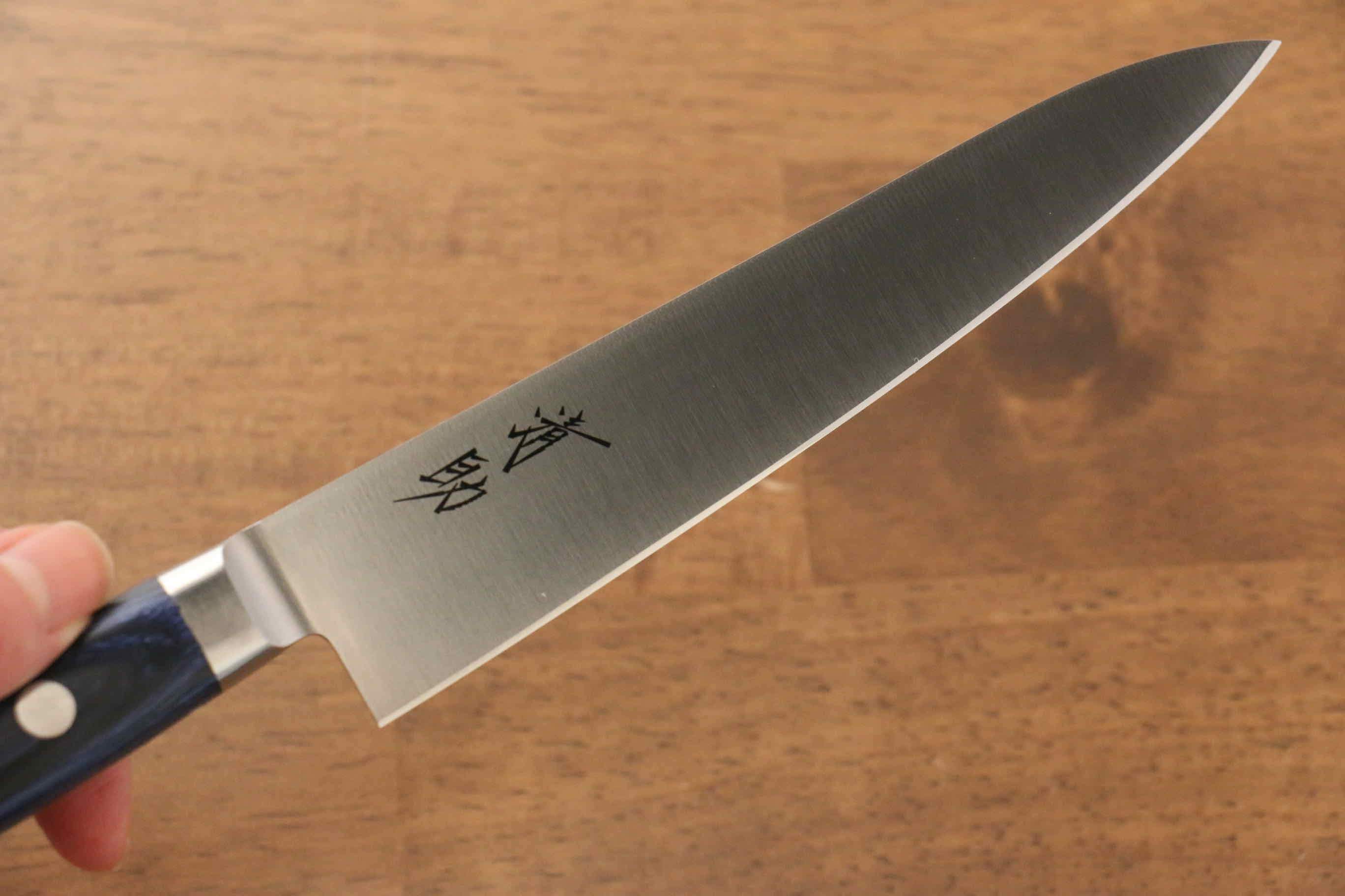 Seisuke Seiten Molybdenum Petty-Utility 150mm Blue Pakkawood Handle with Sheath - Seisuke Knife
