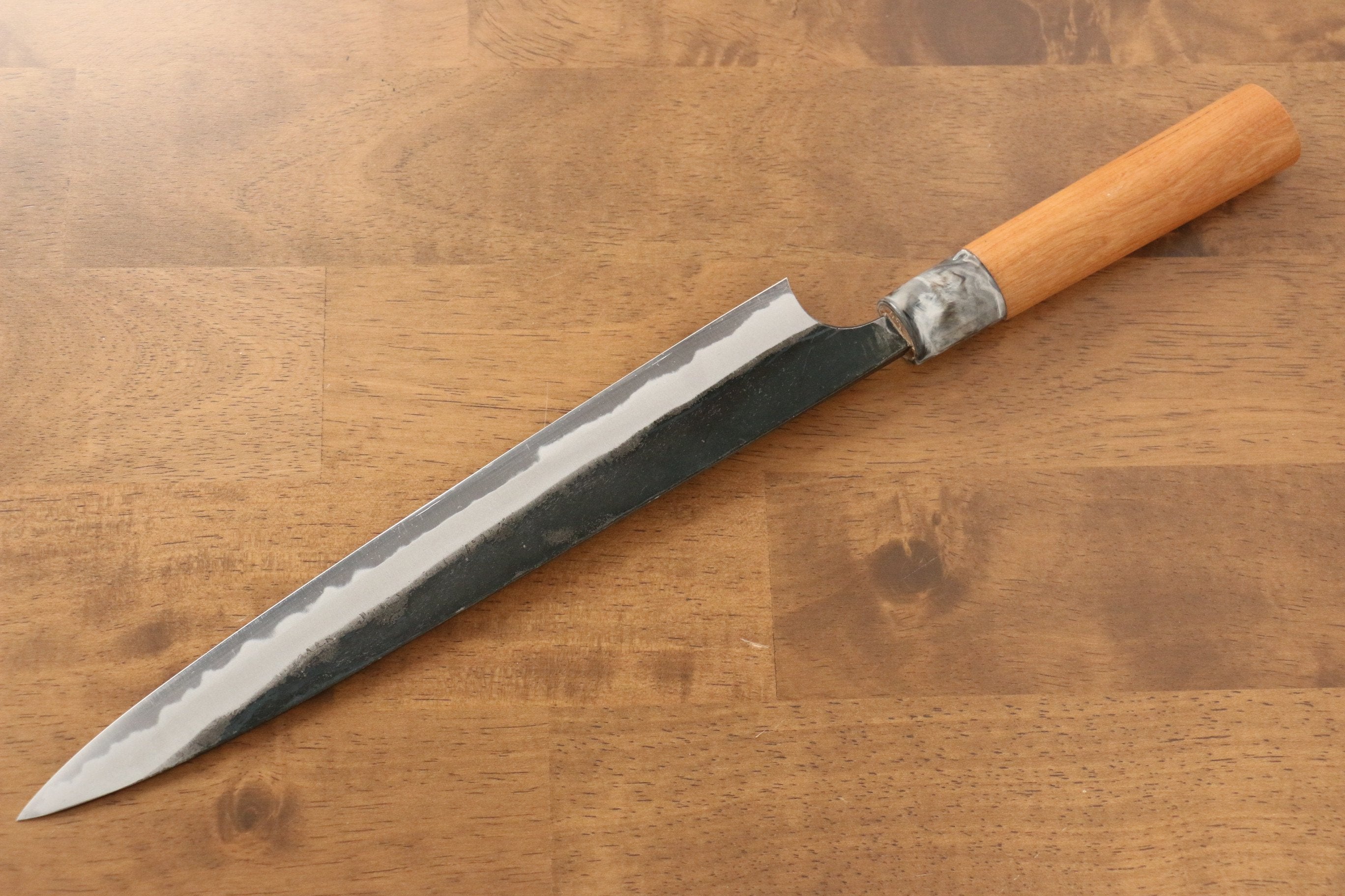 Masakage Mizu Blue Steel No.2 Black Finished Sujihiki 270mm with American Cherry Handle - Seisuke Knife