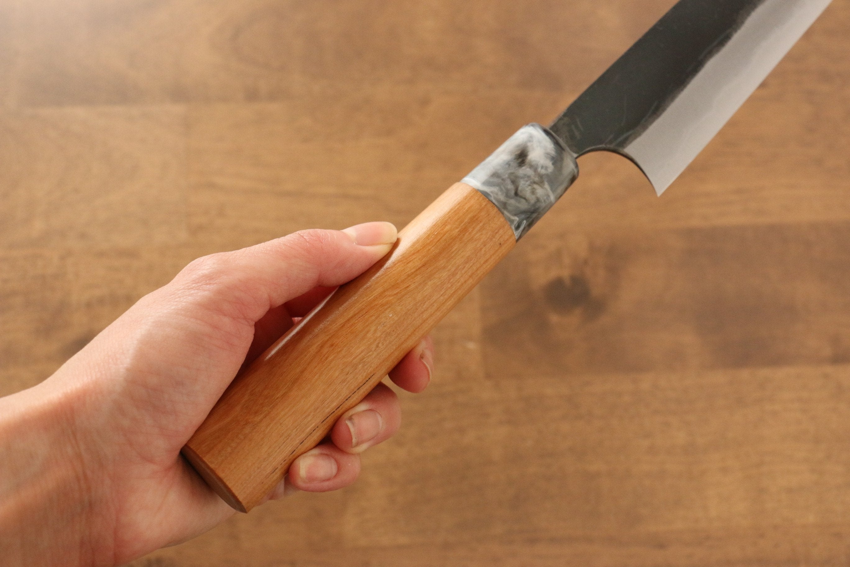 Masakage Mizu Blue Steel No.2 Black Finished Sujihiki 270mm with American Cherry Handle - Seisuke Knife