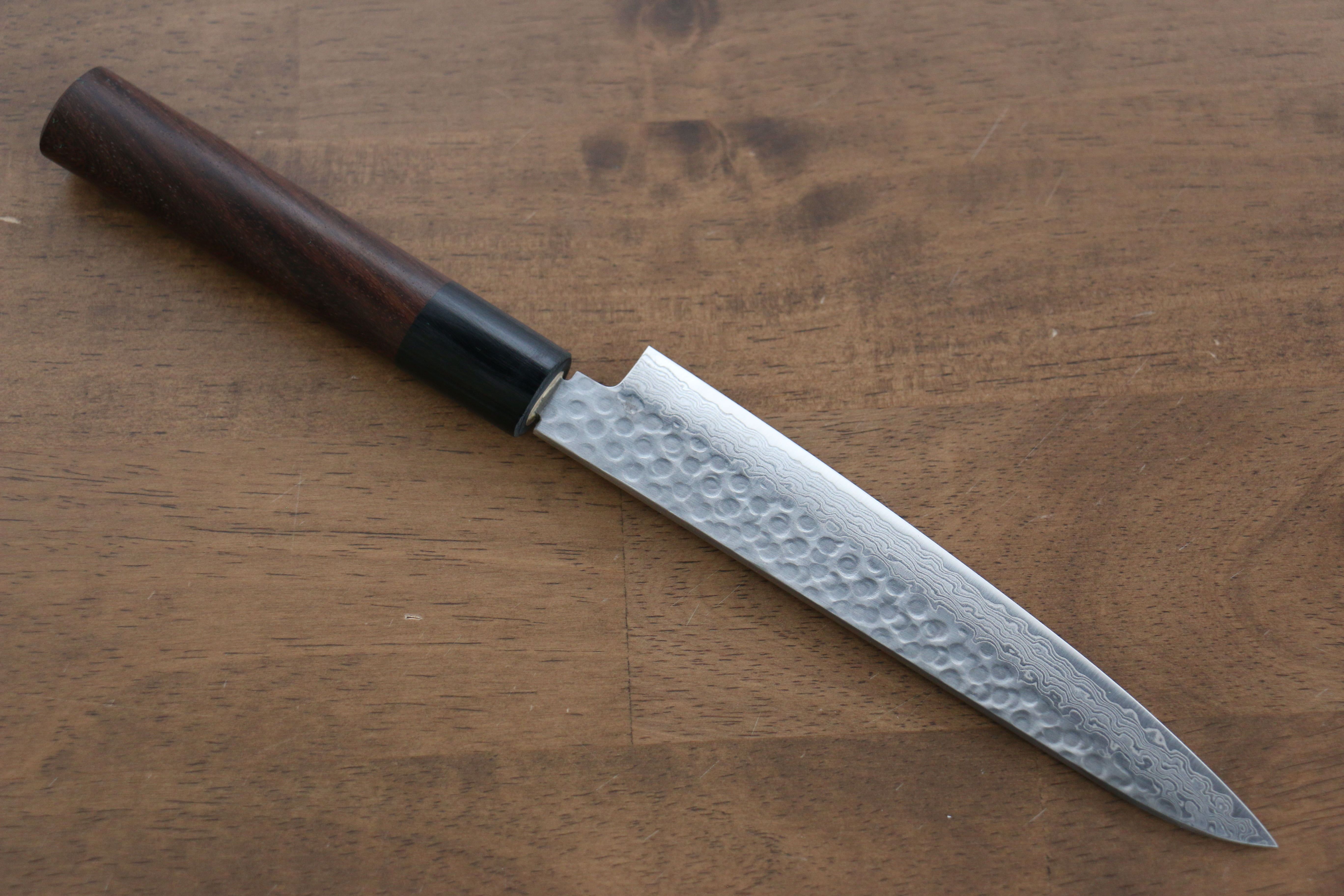 Seisuke Sumi VG10 16 Layer Hammered Damascus Petty-Utility 150mm Shitan Handle - Seisuke Knife
