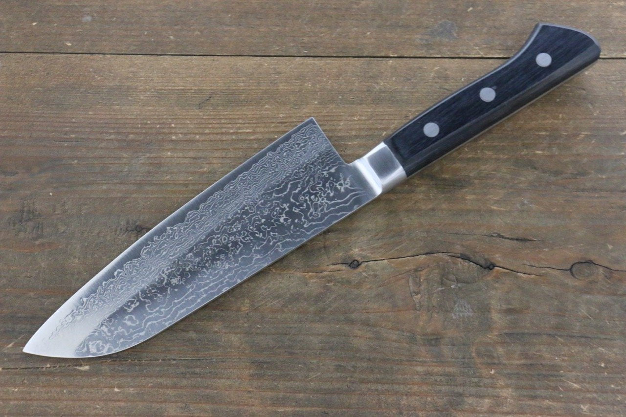 Takayuki Iwai VG10 Fumon Damascus Santoku Japanese Chef Knife 165mm - Seisuke Knife
