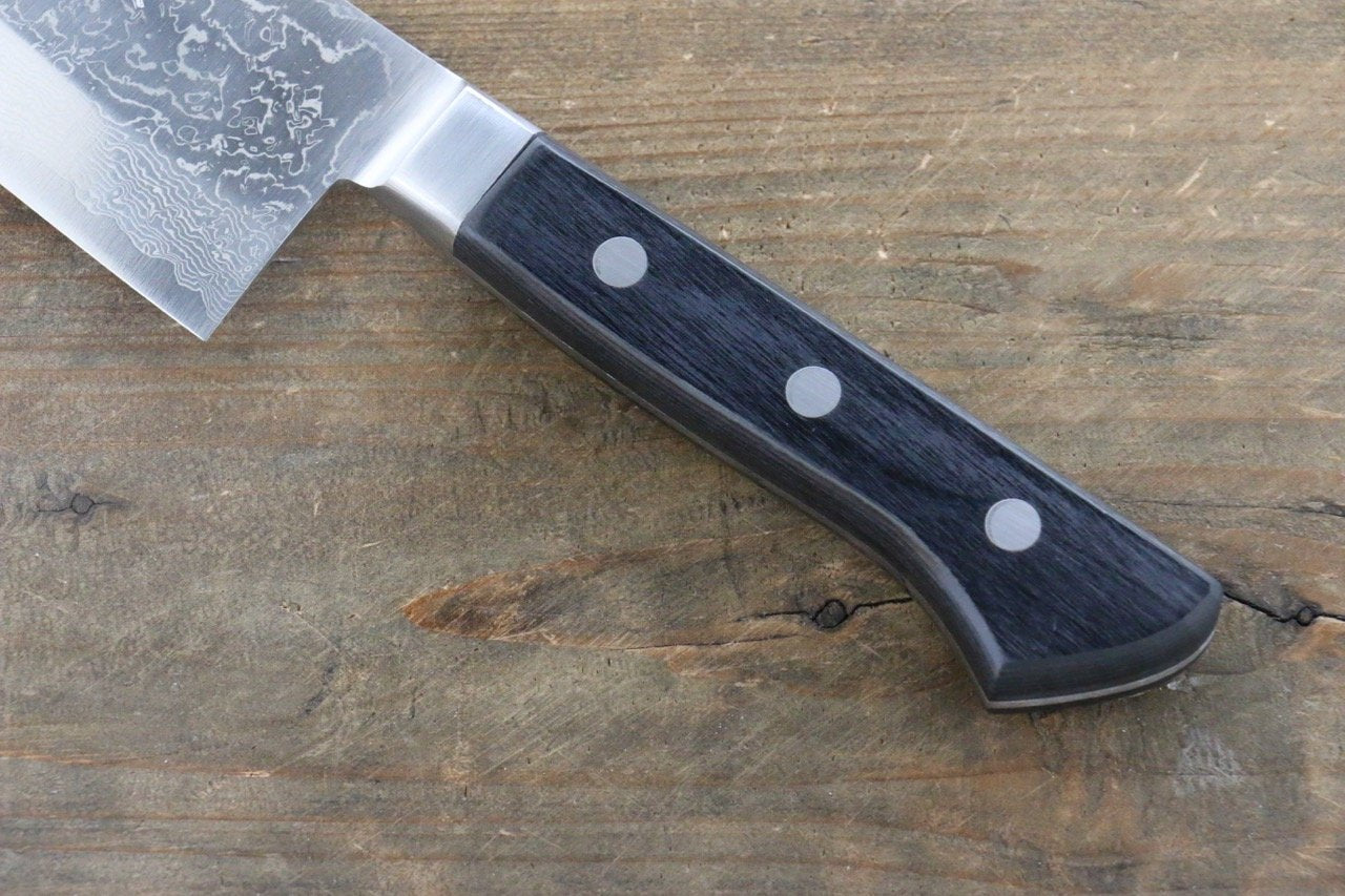 Takayuki Iwai VG10 Fumon Damascus Santoku Japanese Chef Knife 165mm - Seisuke Knife