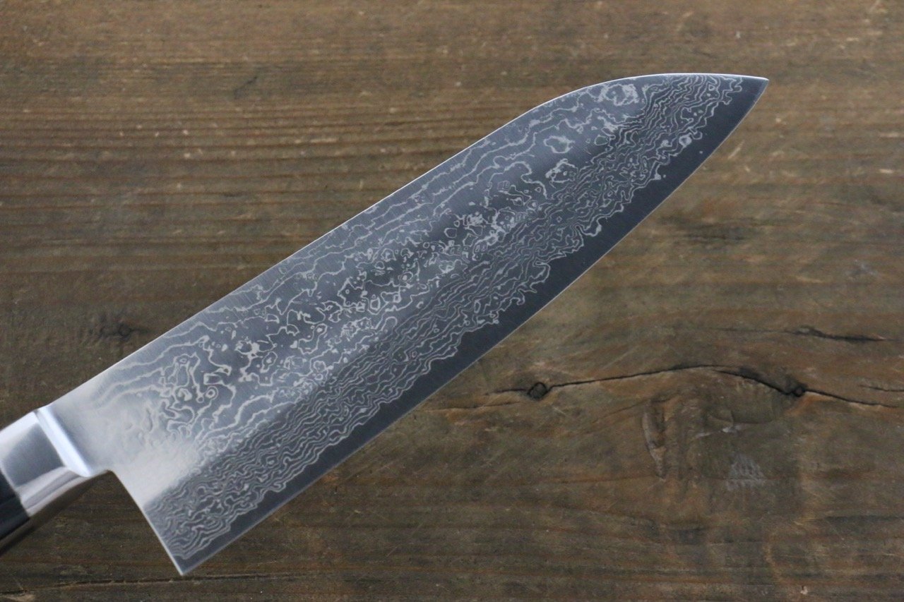 Takayuki Iwai VG10 Fumon Damascus Santoku Japanese Chef Knife 165mm - Seisuke Knife