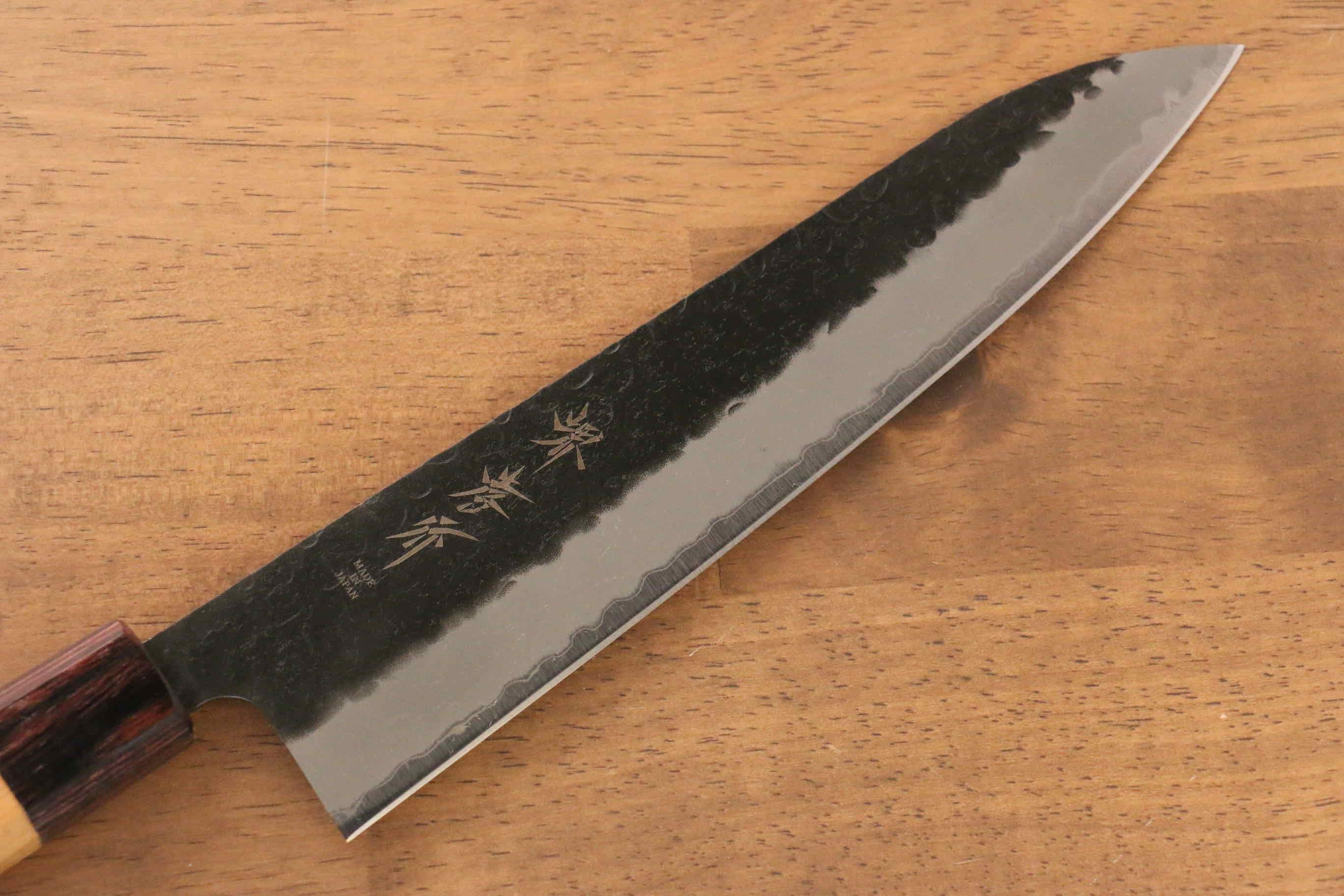 Sakai Takayuki Blue Super Hammered Black Finished Gyuto 210mm - Seisuke Knife