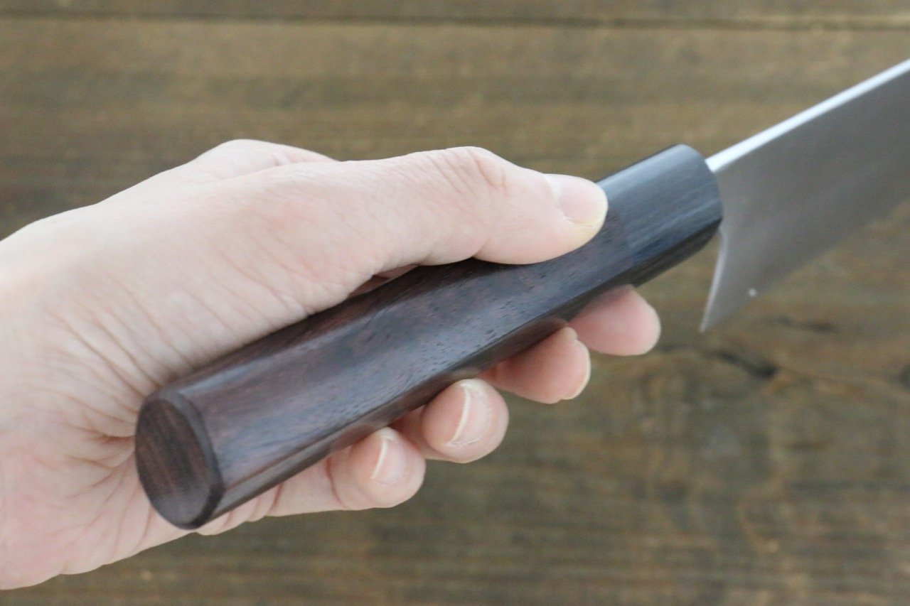 Shungo Ogata White Steel No.2 Damascus Bunka 165mm Shitan Handle - Seisuke Knife
