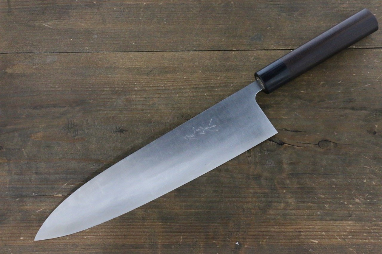 Shungo Ogata White Steel No.2 Damascus Gyuto 240mm Shitan Handle - Seisuke Knife