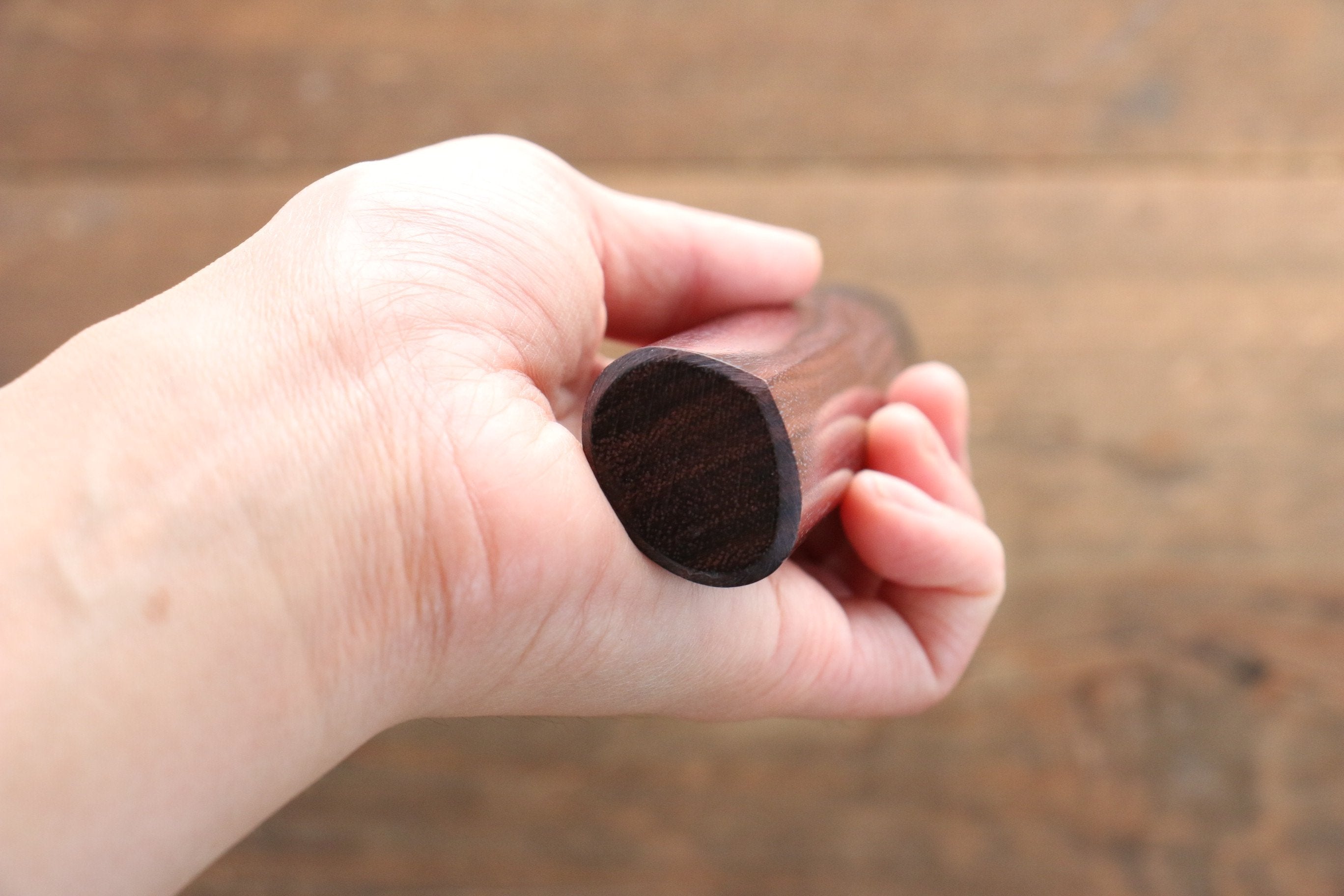 D-Shaped Shitan Rosewood Knife Handle (Santoku 180mm) - Seisuke Knife