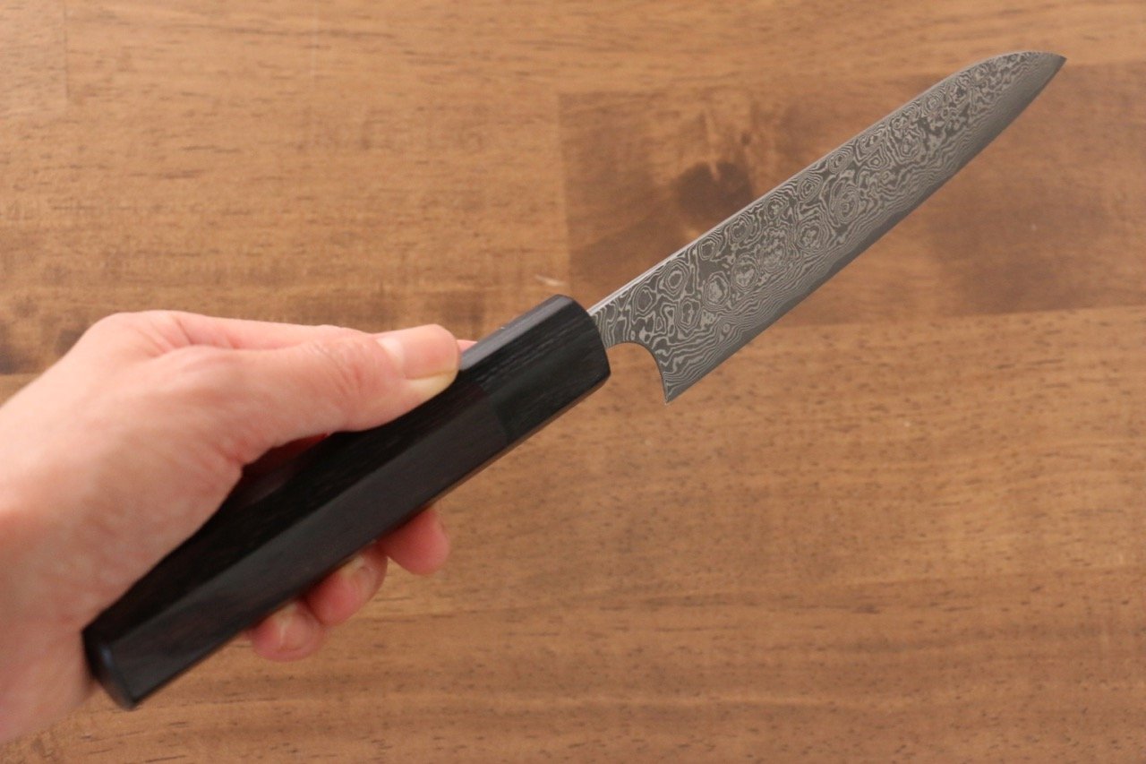 Masakage Kumo VG10 Damascus Petty-Utility 120mm Shitan Handle - Seisuke Knife