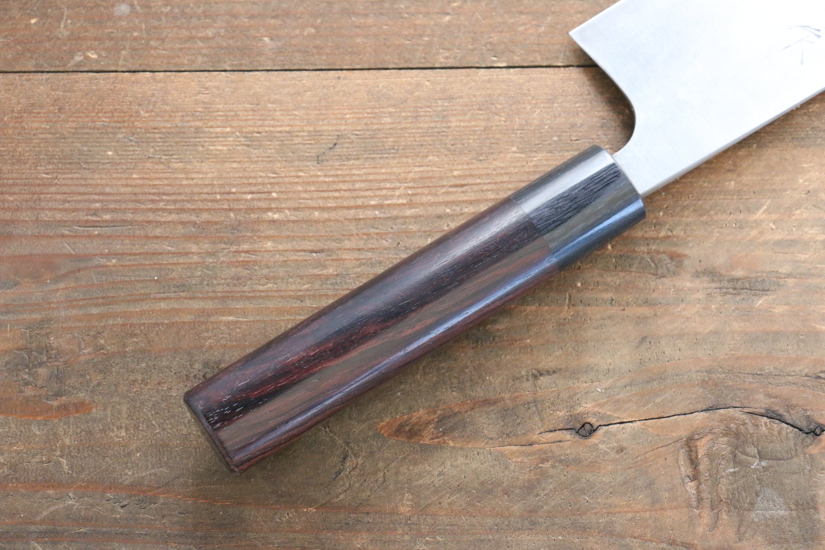 Shungo Ogata White Steel No.2 Damascus Nakiri 165mm Shitan Handle - Seisuke Knife