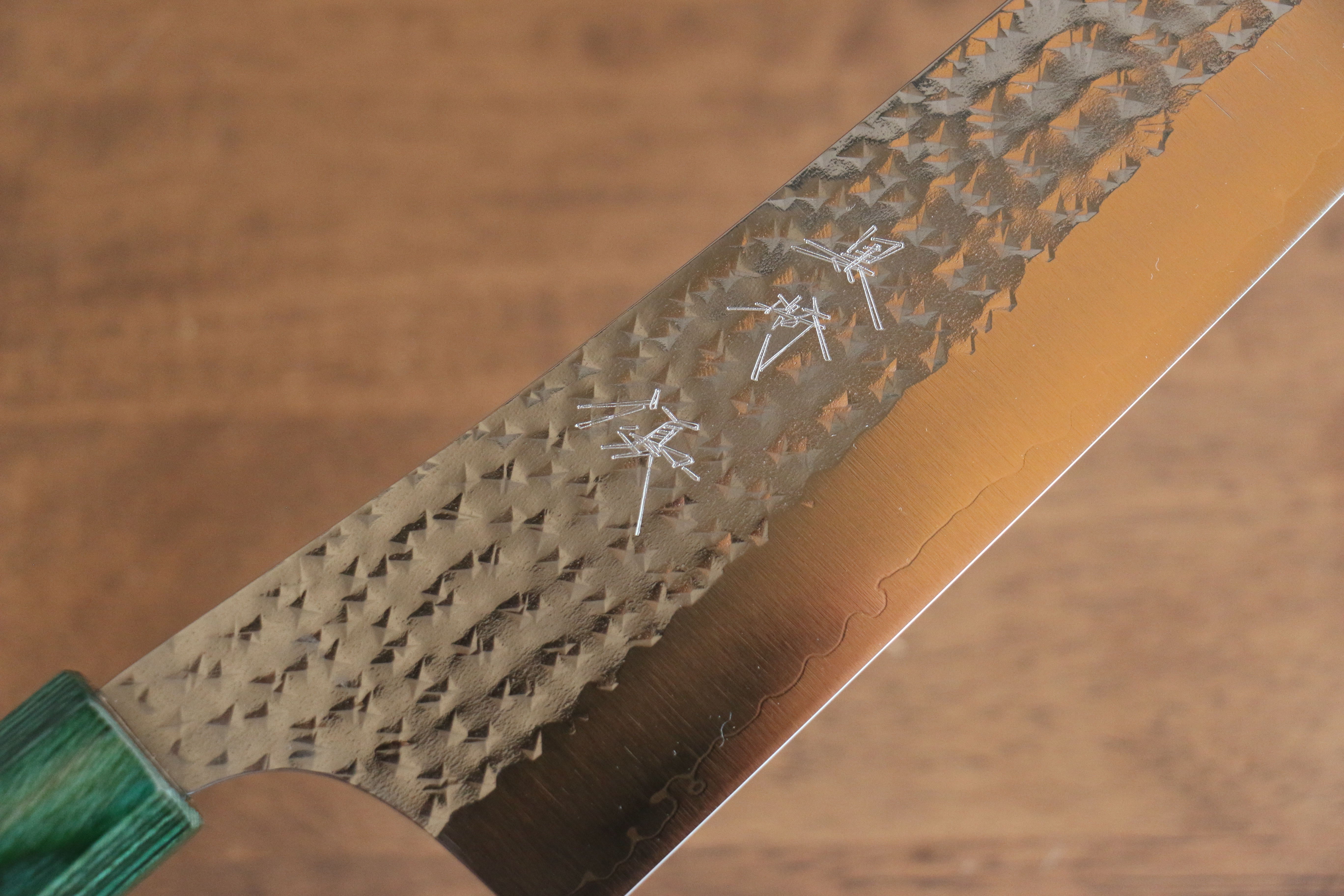 Yu Kurosaki Senko Ei SG2 Hammered Gyuto 240mm Shitan Handle (Green) - Seisuke Knife