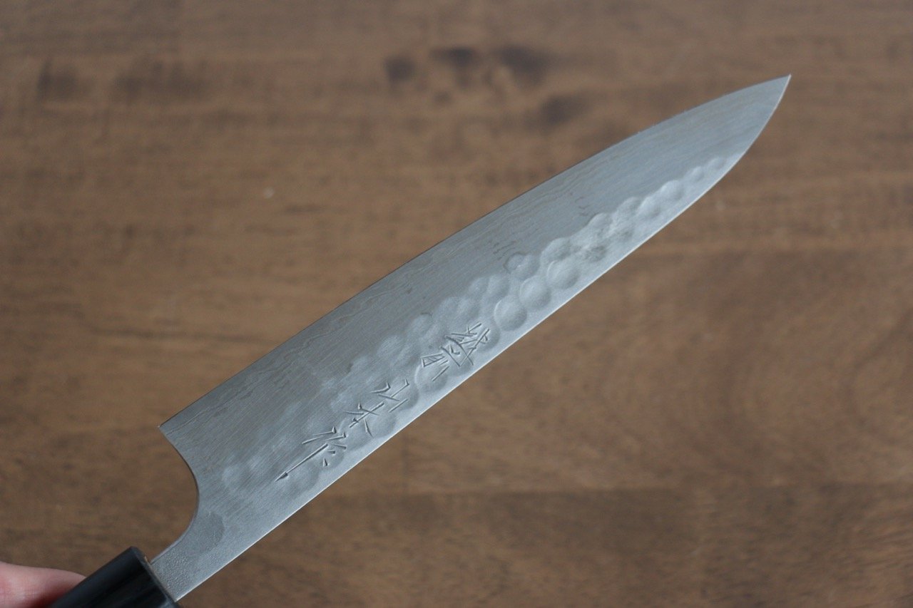 Nao Yamamoto SRS13 Damascus Maru Hammered Petty-Utility 160mm Shitan Handle - Seisuke Knife