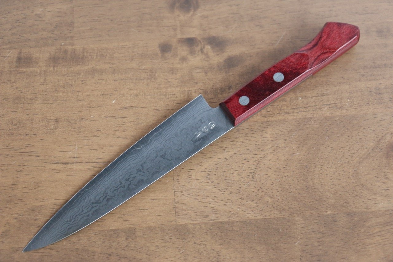 Nao Yamamoto VG10 Damascus Petty-Utility 150mm Red Pakkawood Handle - Seisuke Knife