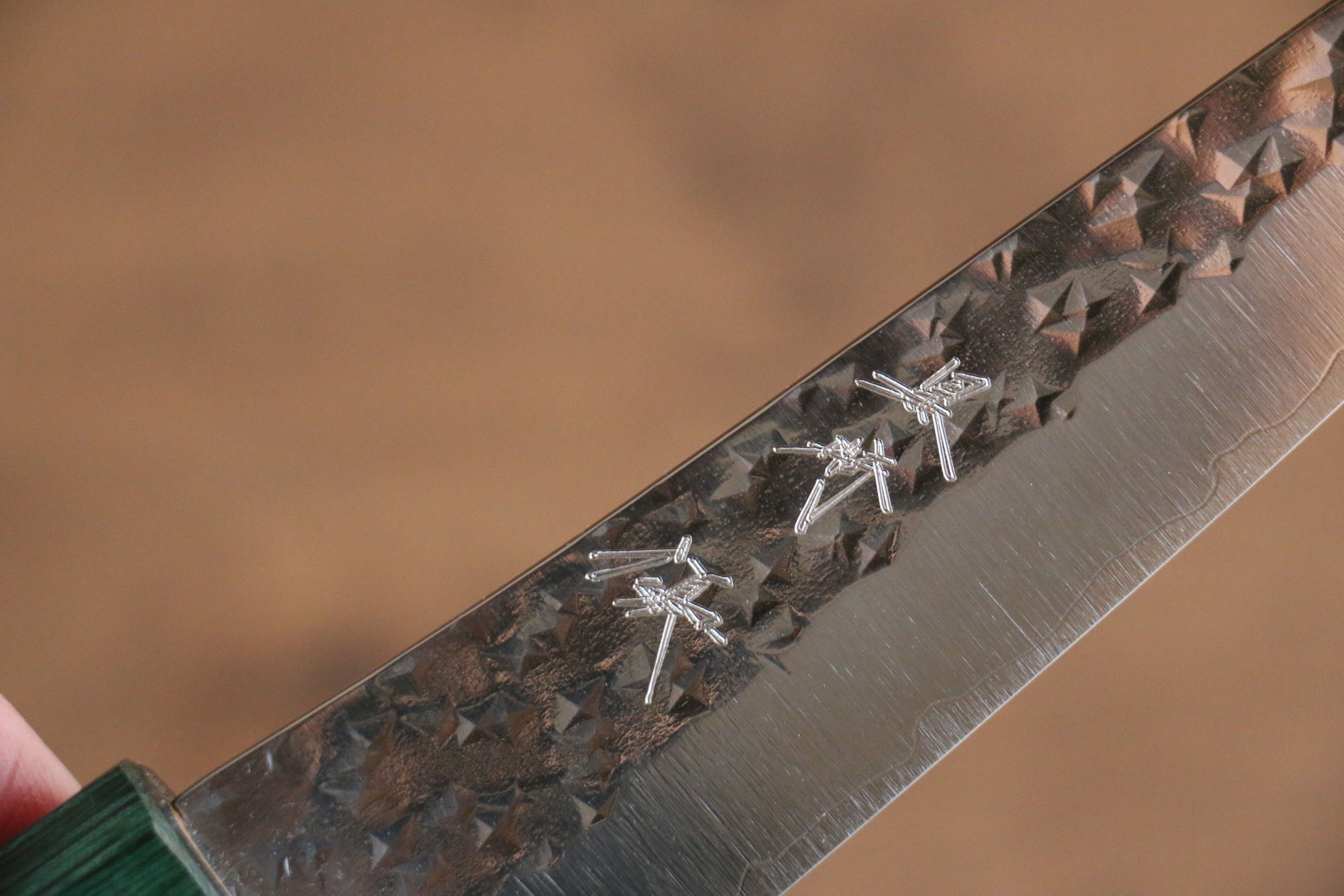 Yu Kurosaki Senko Ei SG2 Hammered Petty-Utility 130mm Shitan (ferrule: Green Pakka wood) Handle - Seisuke Knife