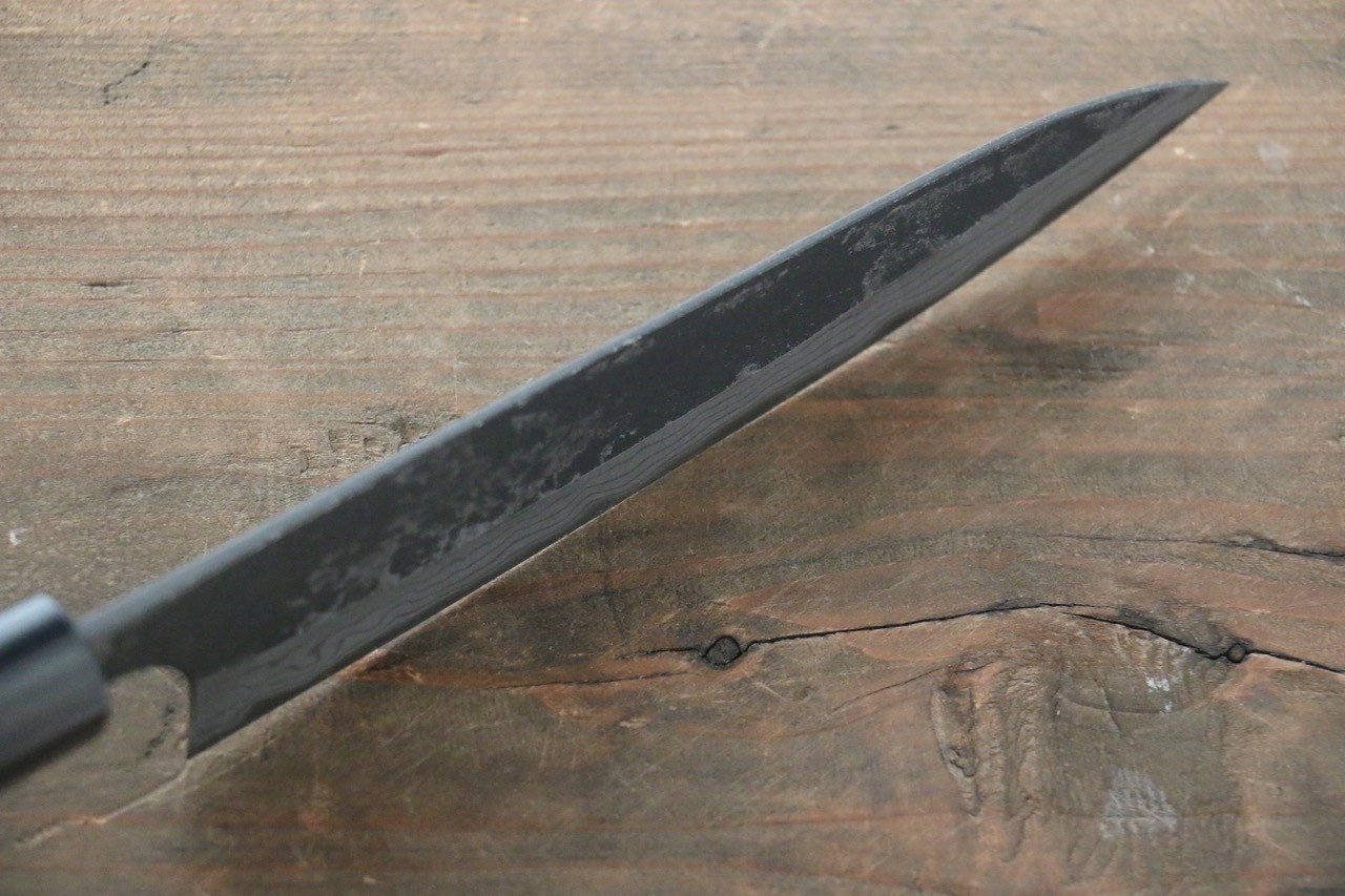 Shungo Ogata White Steel No.2 Kurouchi Damascus Petty-Utility 150mm Shitan Handle - Seisuke Knife