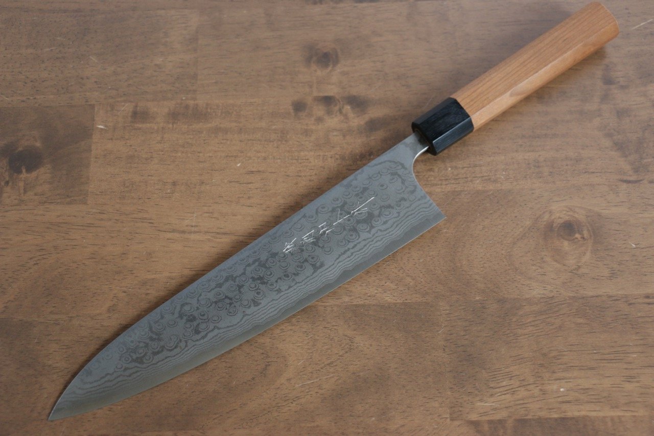 Nao Yamamoto VG10 Damascus Gyuto 240mm Cherry Wood Handle - Seisuke Knife