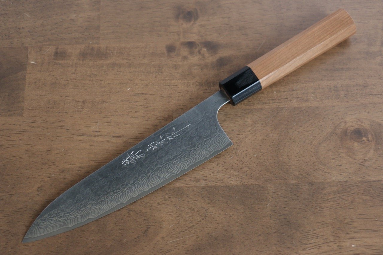 Nao Yamamoto SG2 Damascus Migaki Finished Gyuto 180mm Cherry Wood Handle - Seisuke Knife
