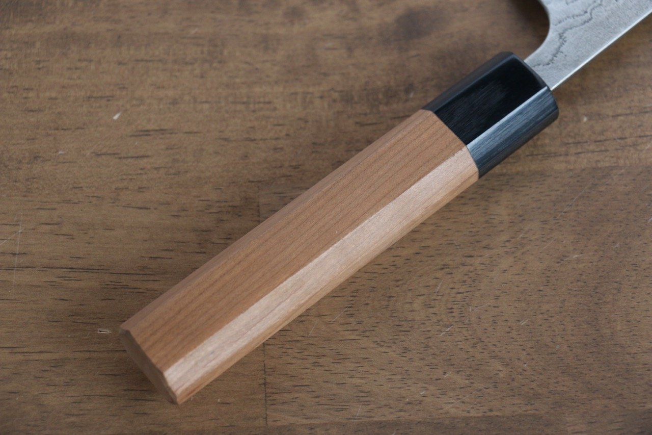 Nao Yamamoto SG2 Damascus Migaki Finished Gyuto 180mm Cherry Wood Handle - Seisuke Knife