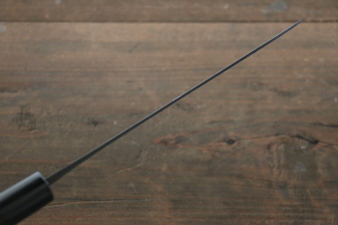 Shungo Ogata White Steel No.2 Kurouchi Damascus Santoku 180mm Shitan Handle - Seisuke Knife
