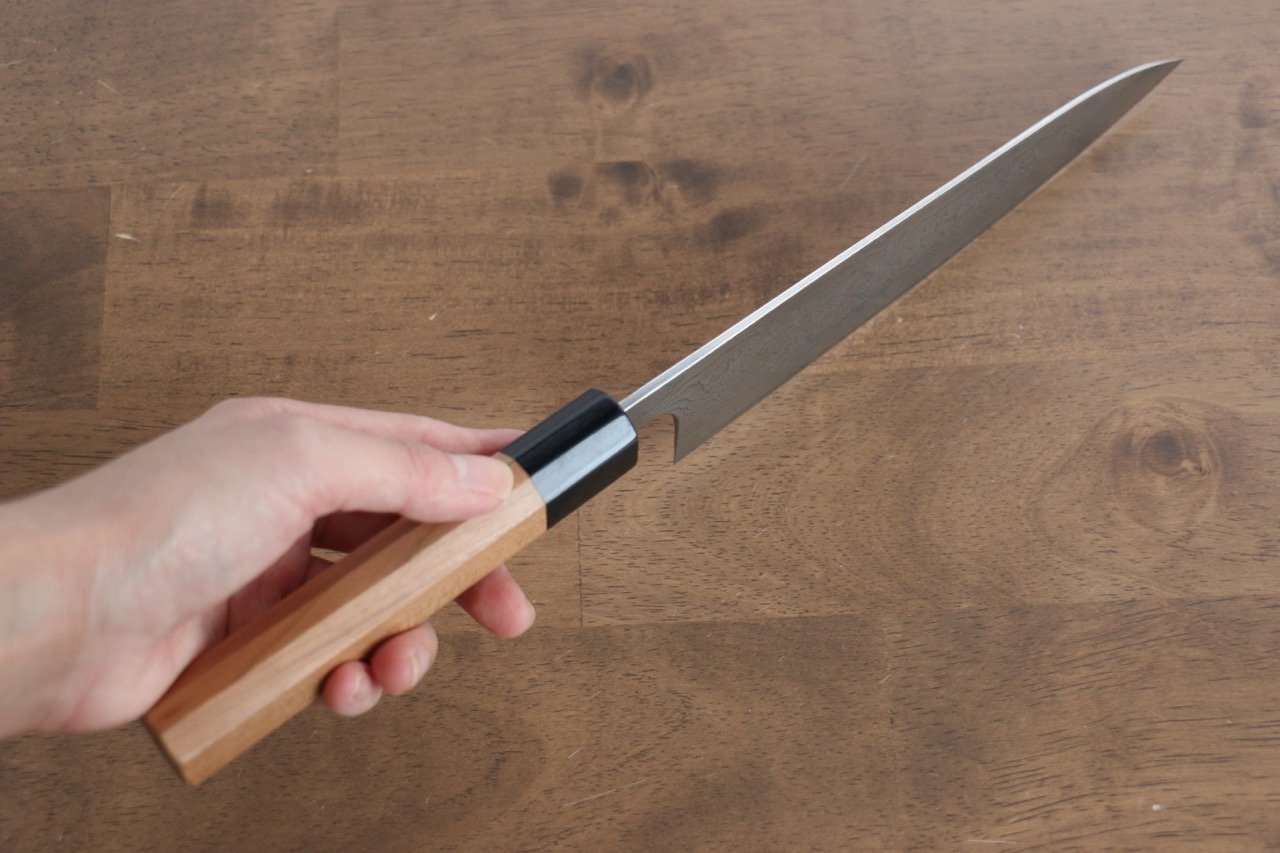 Nao Yamamoto SG2 Damascus Migaki Finished Gyuto 180mm Cherry Wood Handle - Seisuke Knife