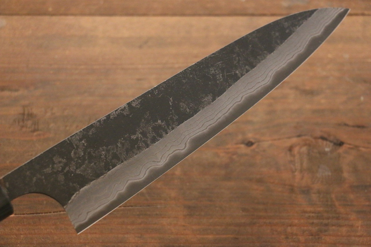 Shungo Ogata White Steel No.2 Kurouchi Damascus Gyuto 210mm Shitan Handle - Seisuke Knife