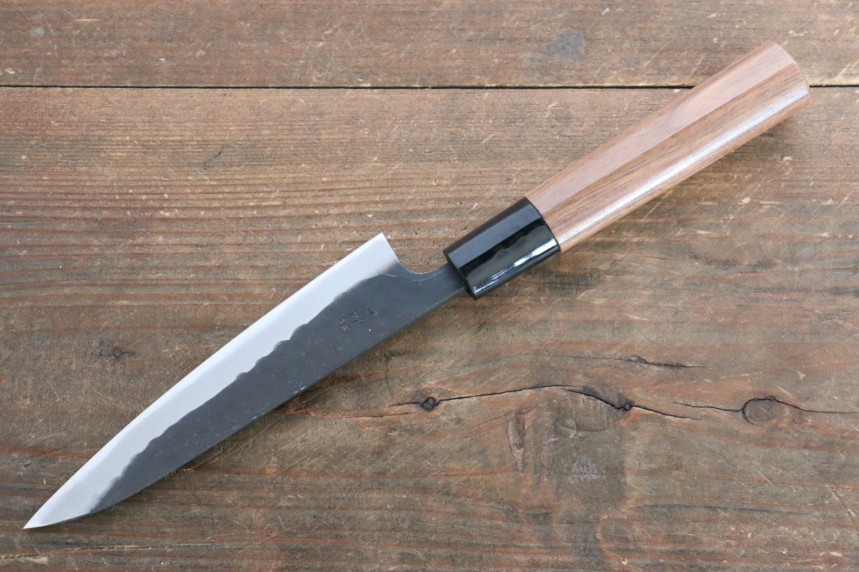 Nao Yamamoto Blue Super Kurouchi Petty-Utility 135mm Walnut Handle - Seisuke Knife