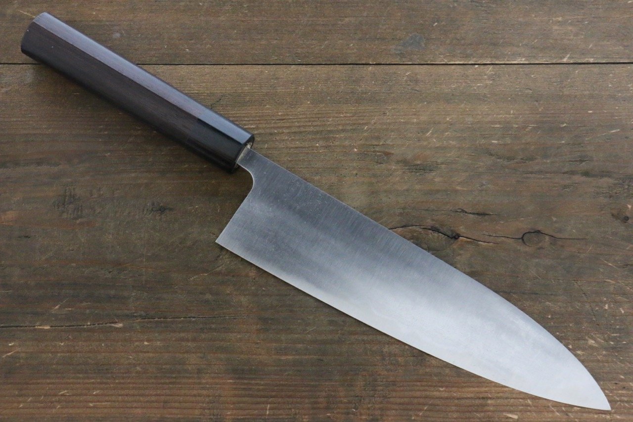 Shungo Ogata White Steel No.2 Damascus Gyuto 210mm Shitan Handle - Seisuke Knife