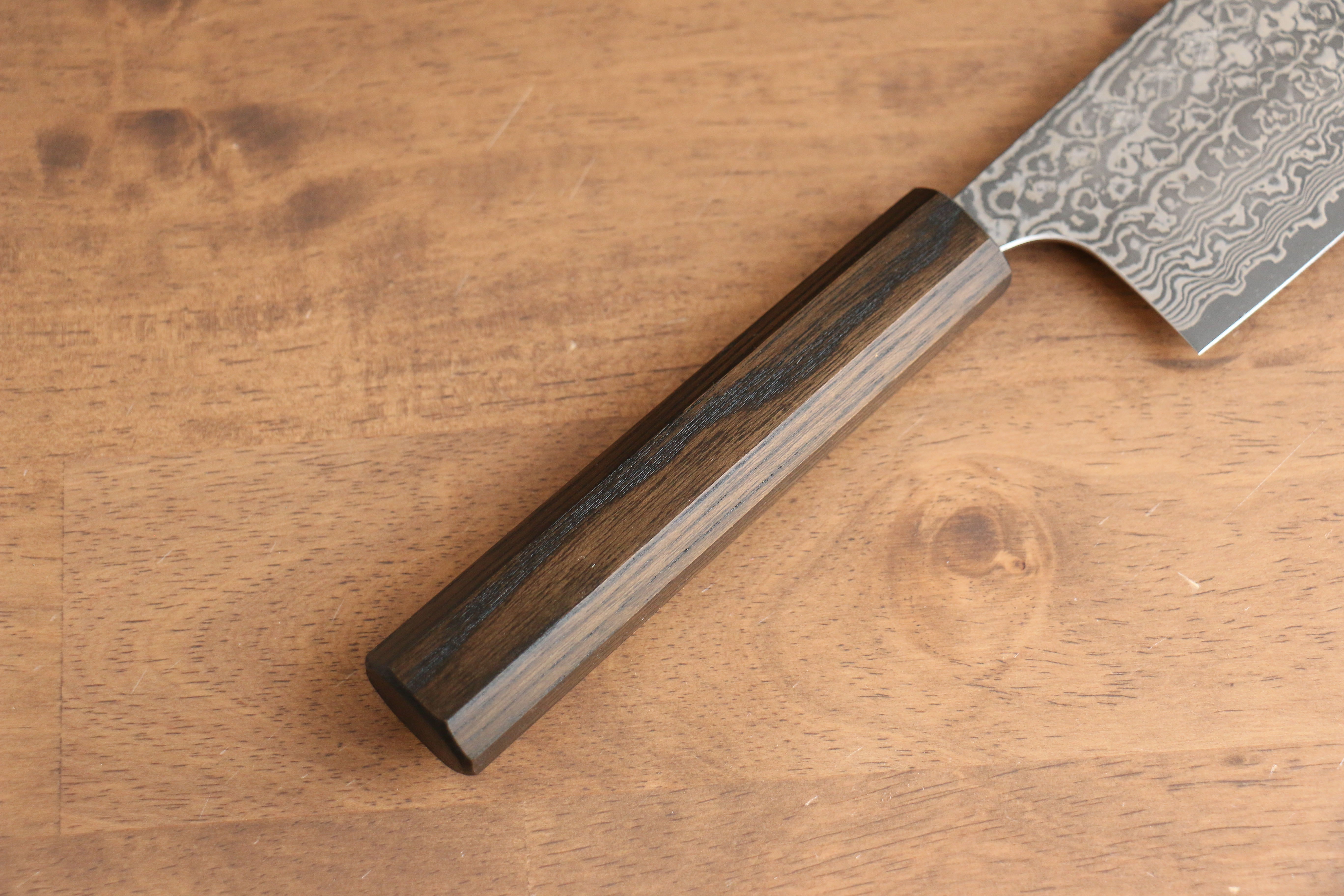 Yoshimi Kato VG10 Damascus Nakiri 165mm Enju Lacquered(Black��� Handle - Seisuke Knife