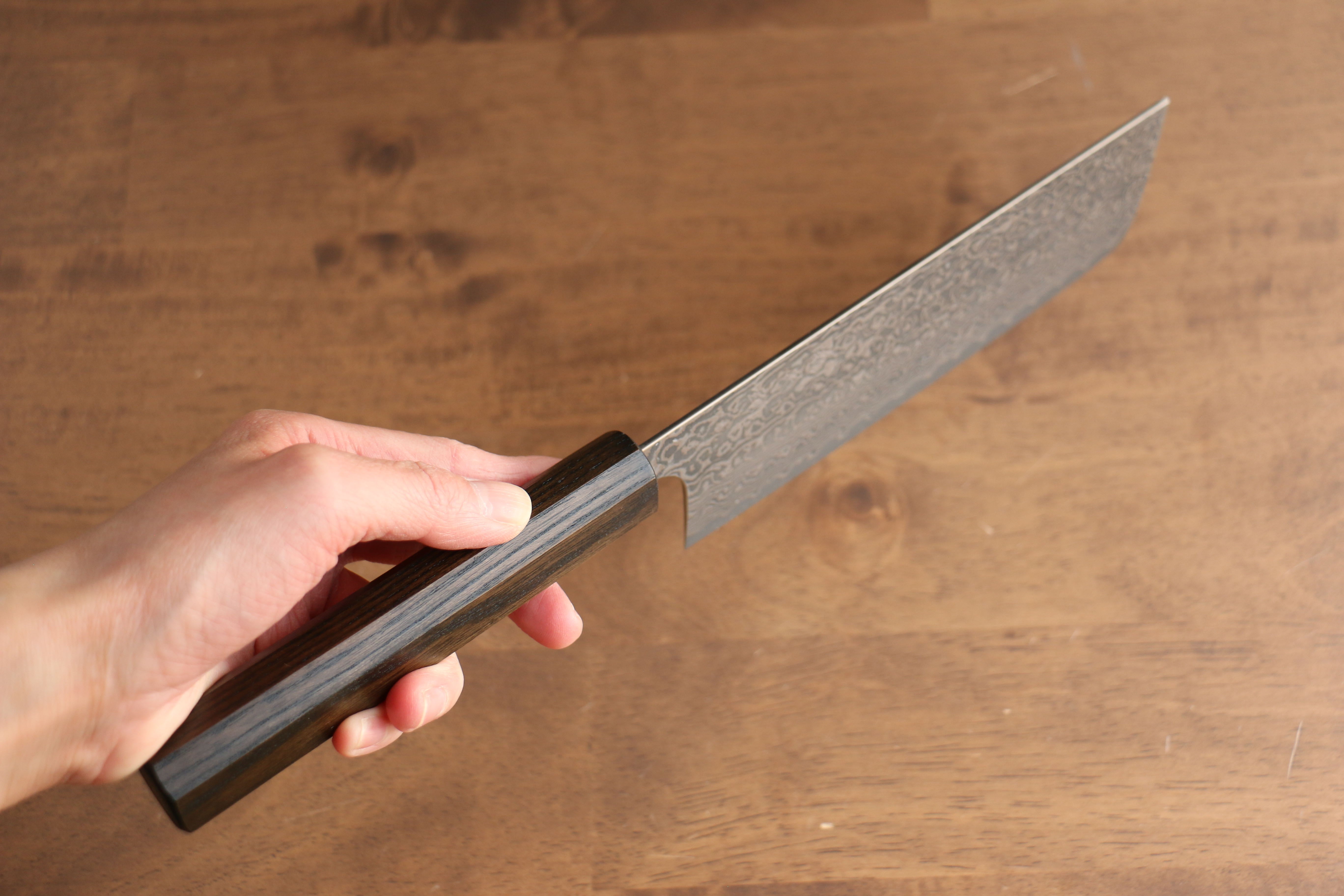 Yoshimi Kato VG10 Damascus Nakiri 165mm Enju Lacquered(Black��� Handle - Seisuke Knife