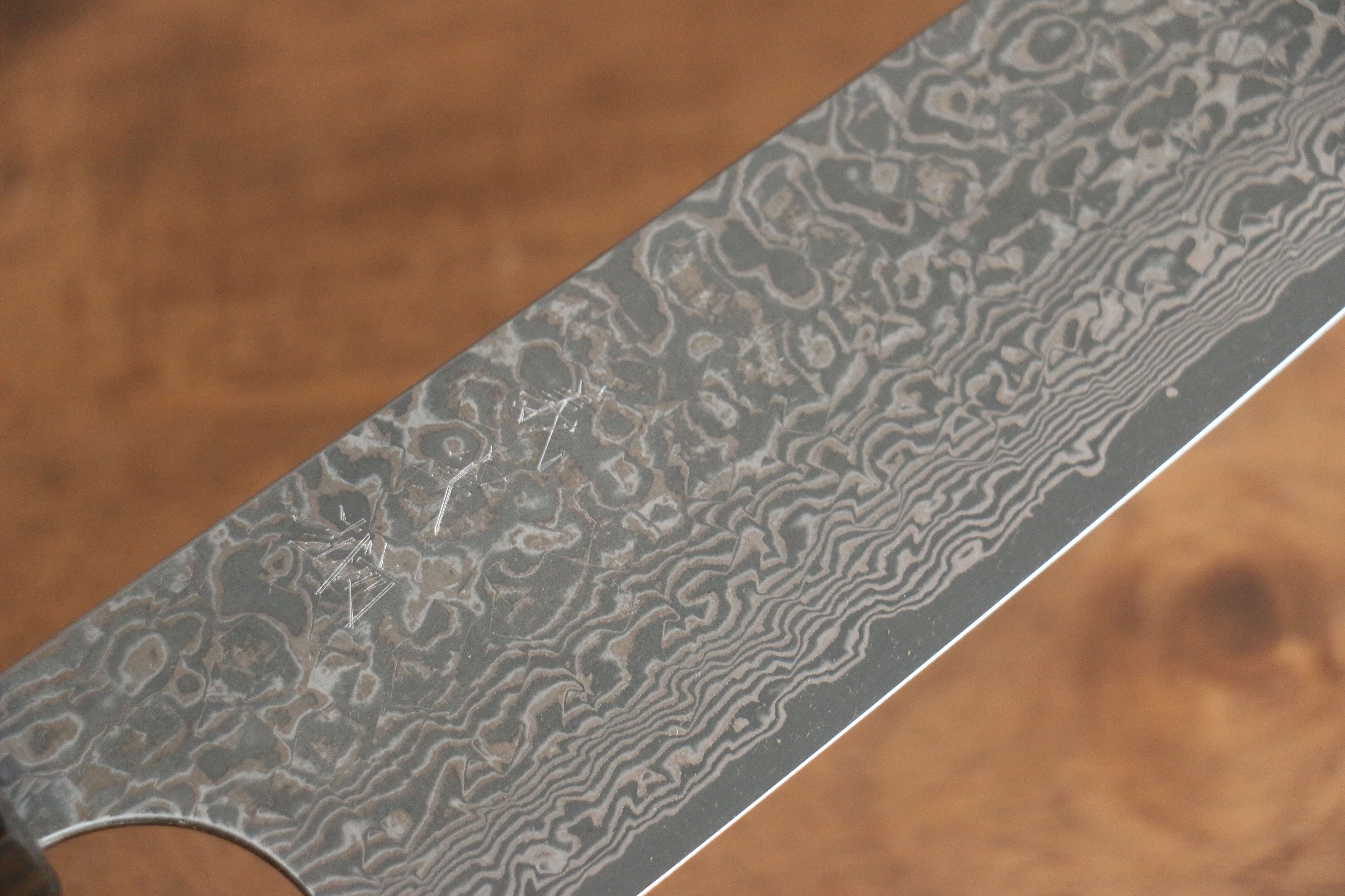 Yoshimi Kato VG10 Damascus Gyuto 210mm Enju Lacquered(Black��� Handle - Seisuke Knife