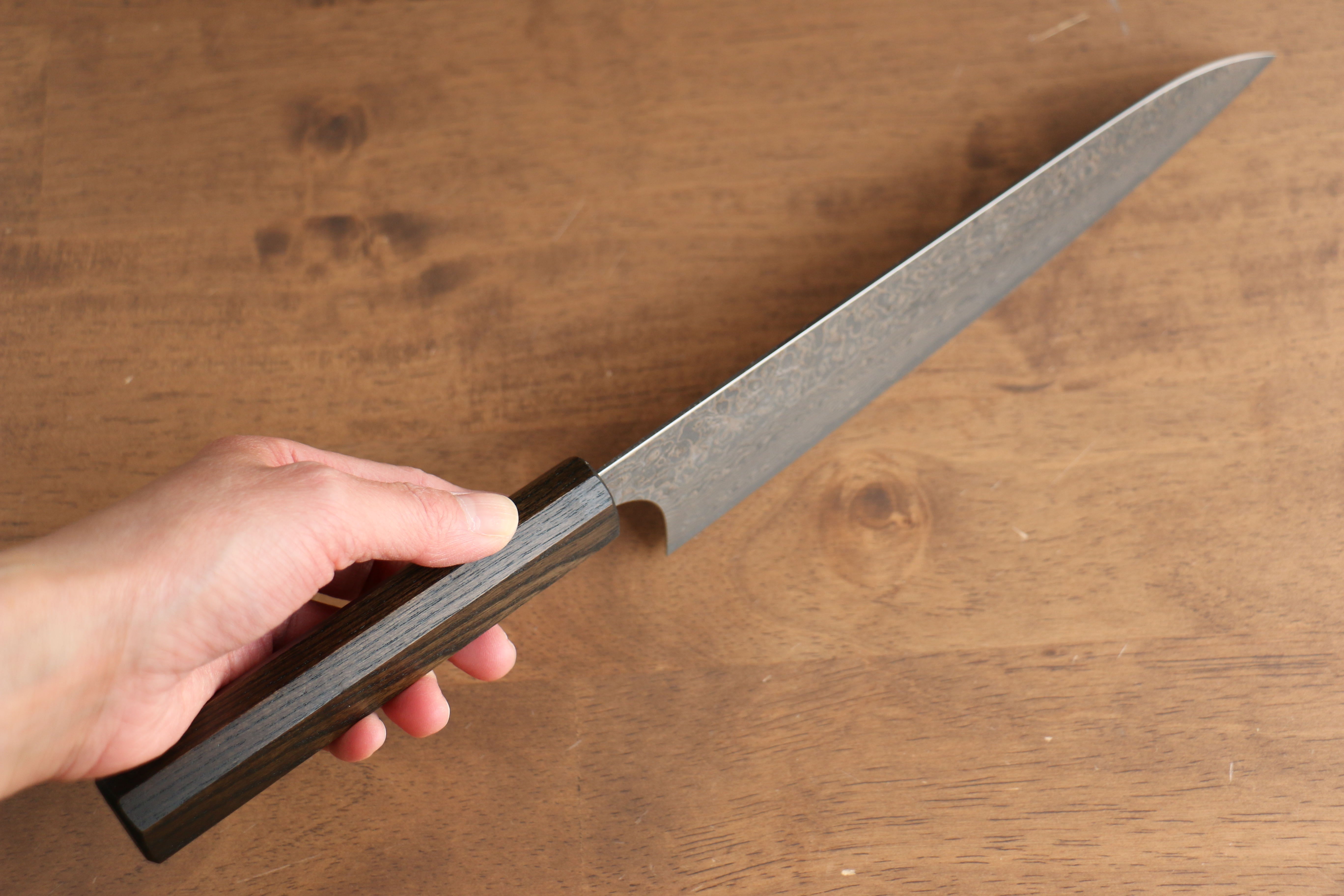 Yoshimi Kato VG10 Damascus Gyuto 210mm Enju Lacquered(Black��� Handle - Seisuke Knife