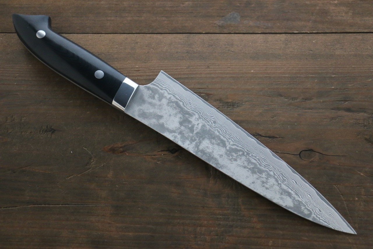 Takeshi Saji VG10 Black Damascus Gyuto 180mm Black Micarta Handle - Seisuke Knife