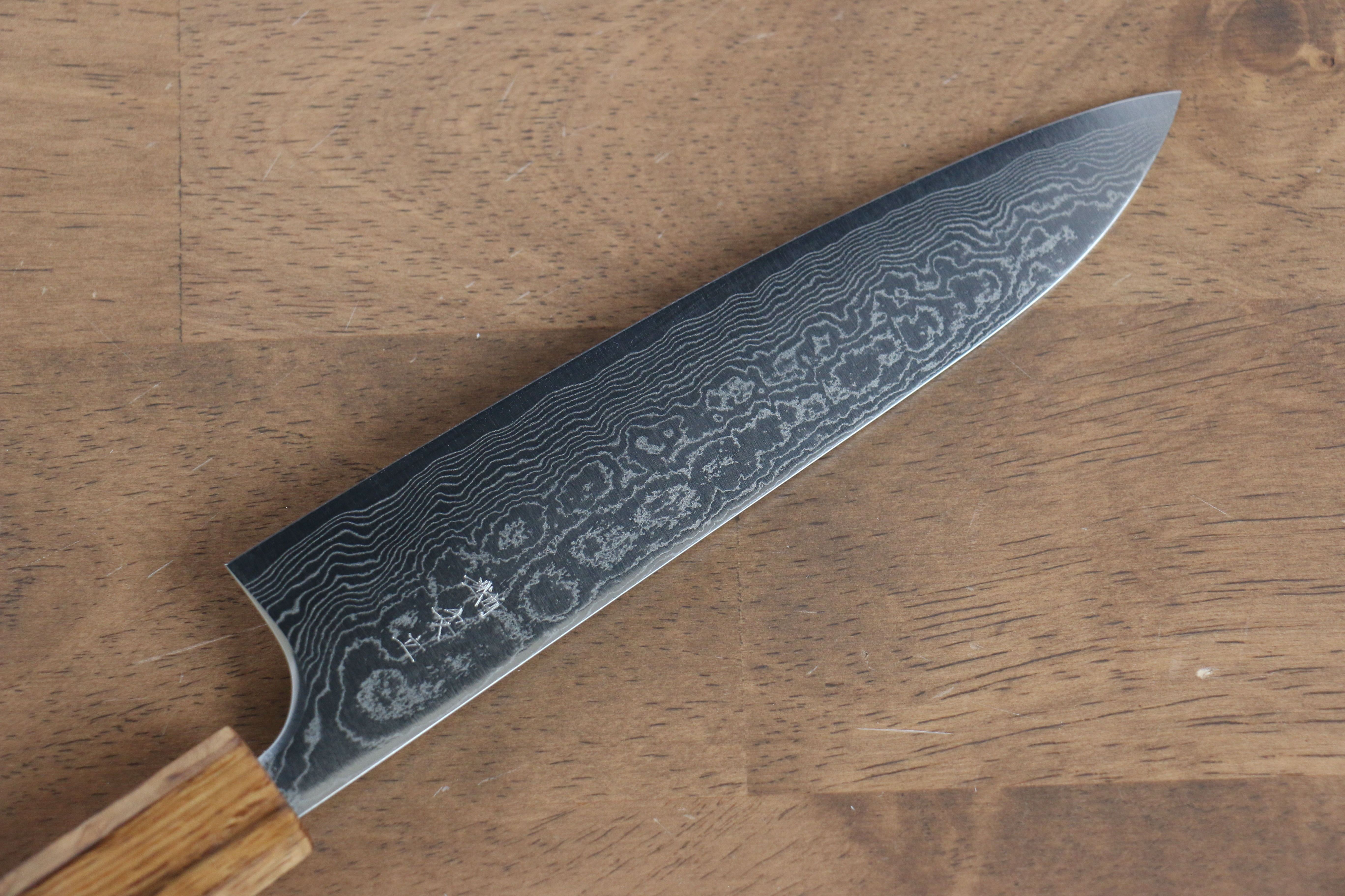 Anryu VG10 Migaki Damascus Petty-Utility 150mm Burnt Oak Handle - Seisuke Knife