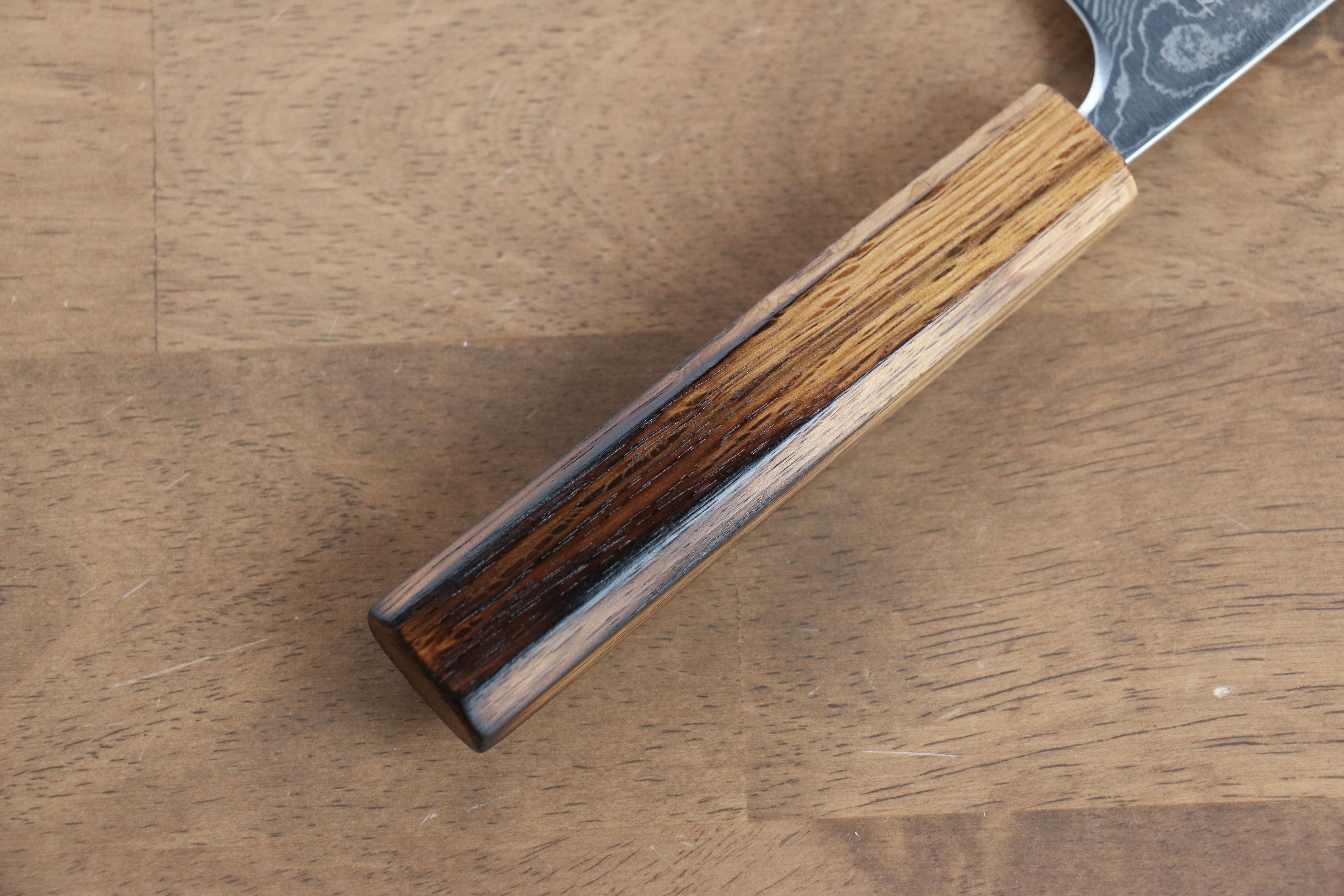 Anryu VG10 Migaki Damascus Petty-Utility 150mm Burnt Oak Handle - Seisuke Knife