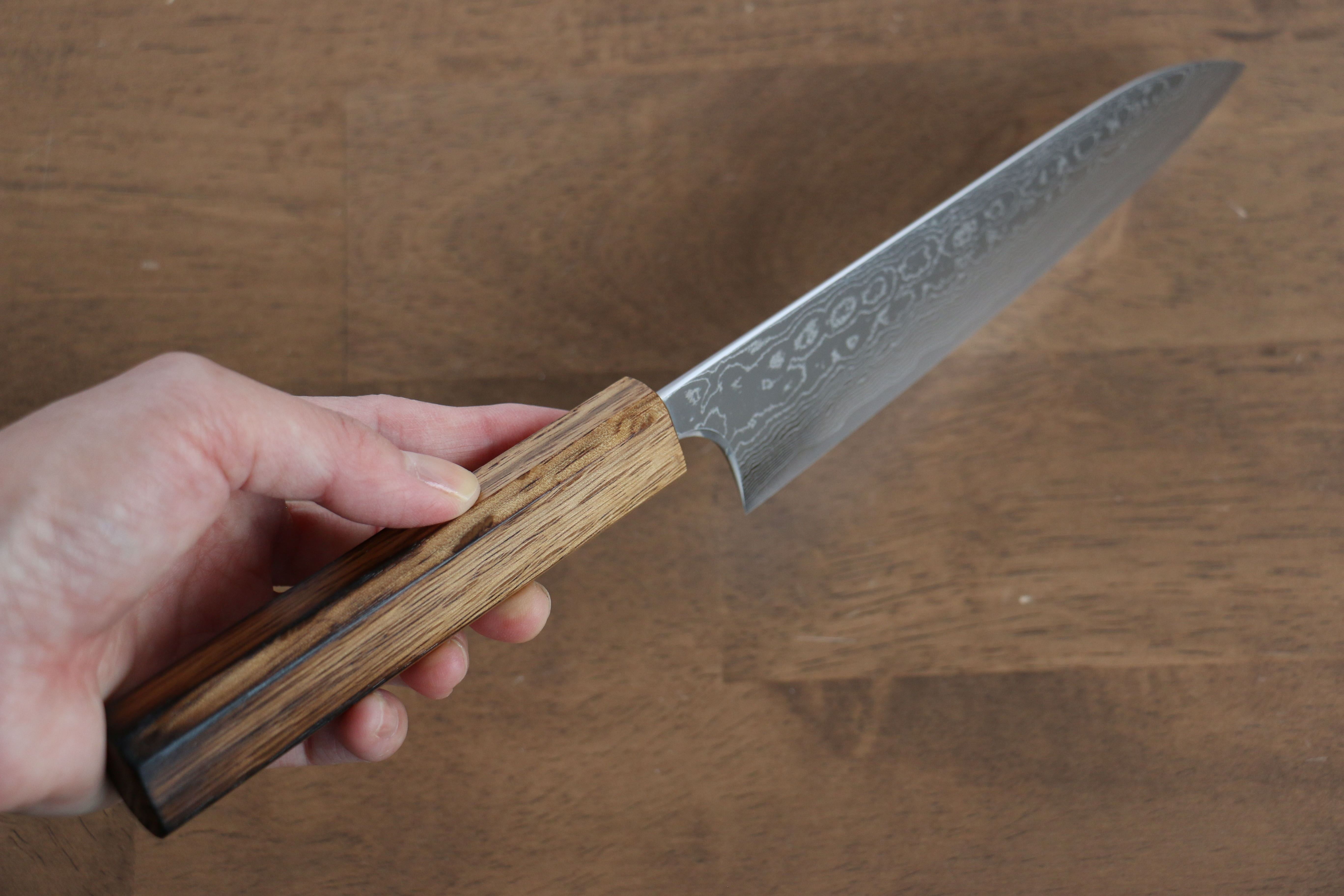 Anryu VG10 Migaki Damascus Petty-Utility 150mm Burnt Oak Handle - Seisuke Knife