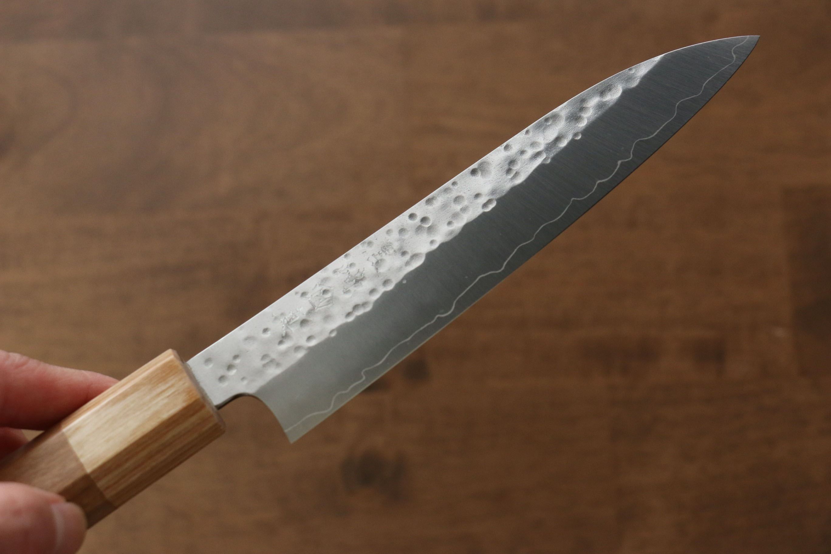 Makoto Kurosaki SG2 Hammered(Maru) Petty-Utility 135mm Cherry Wood Handle - Seisuke Knife