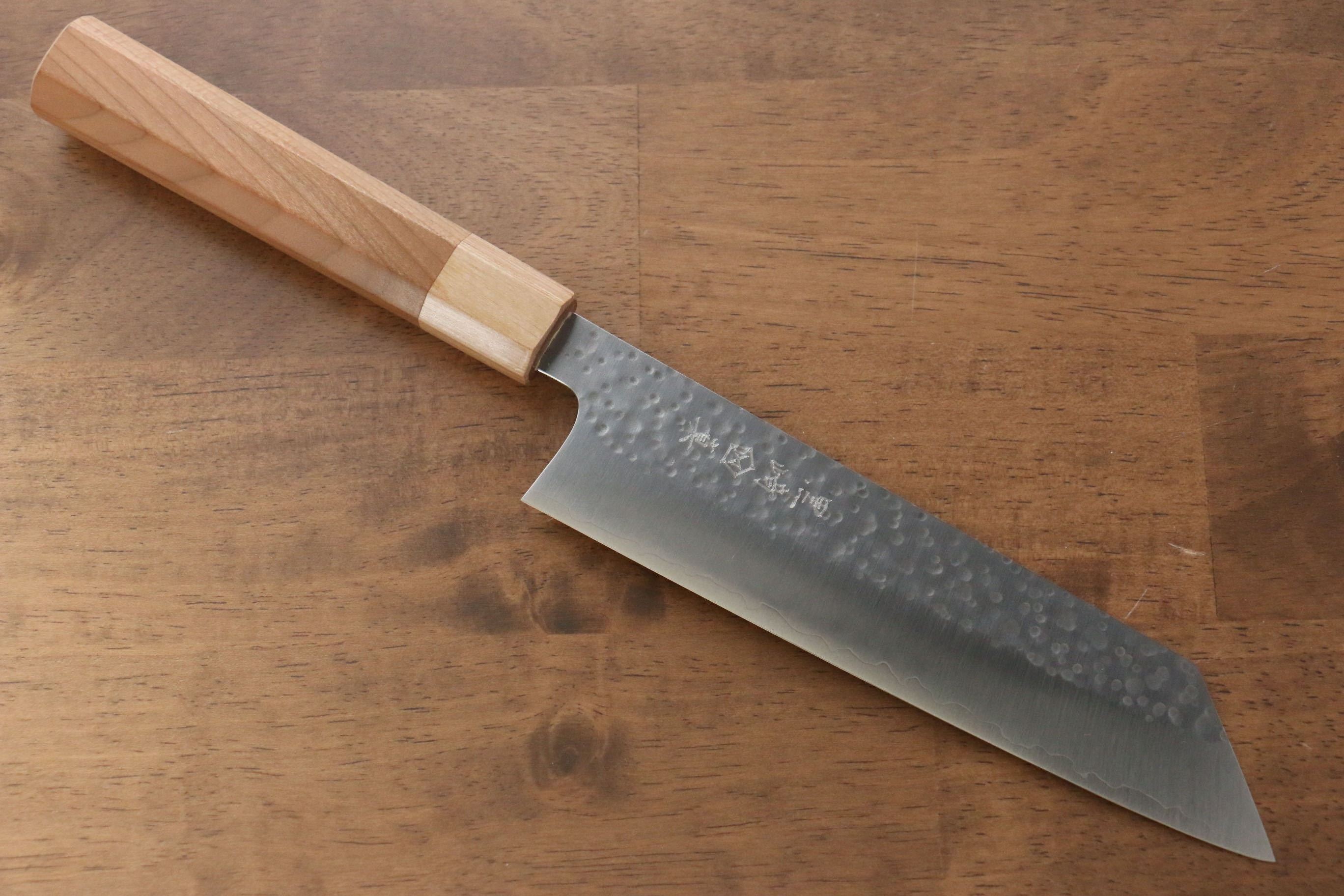 Makoto Kurosaki SG2 Hammered(Maru) Bunka 180mm Cherry Wood Handle - Seisuke Knife