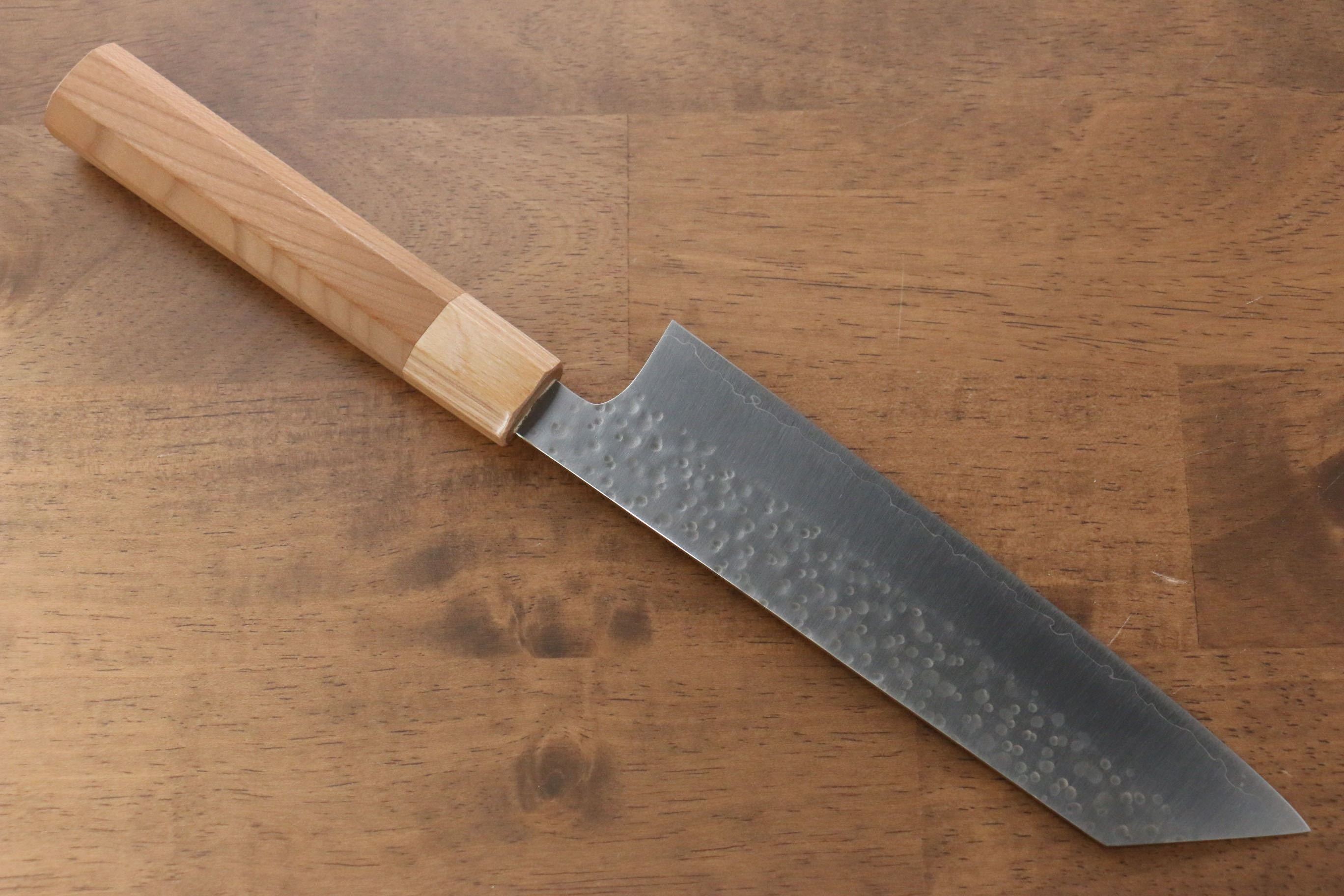 Makoto Kurosaki SG2 Hammered(Maru) Bunka 180mm Cherry Wood Handle - Seisuke Knife