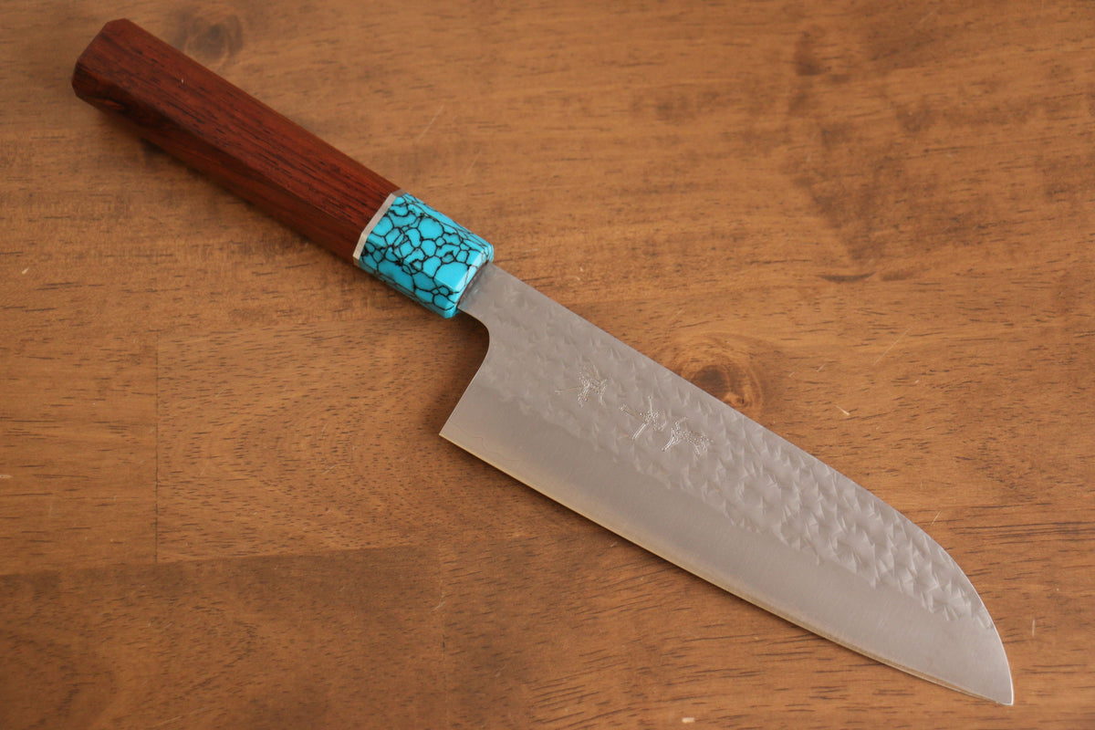 Yu Kurosaki Senko Ryu SG2 Hammered Santoku 170mm Rosewood (Ferrule