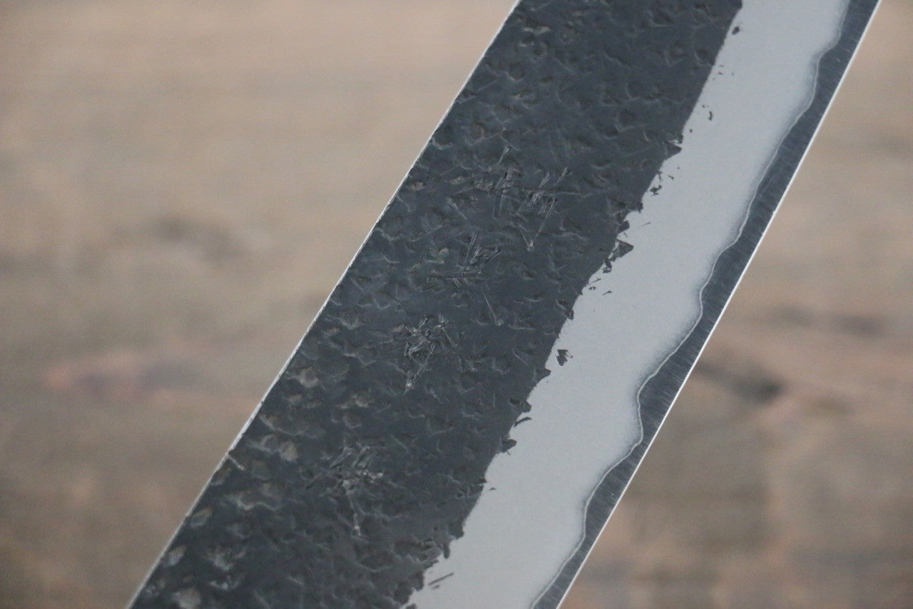 Yu Kurosaki Blue Super Clad Hammered Kurouchi Santoku Japanese Chef Knife 180mm - Seisuke Knife