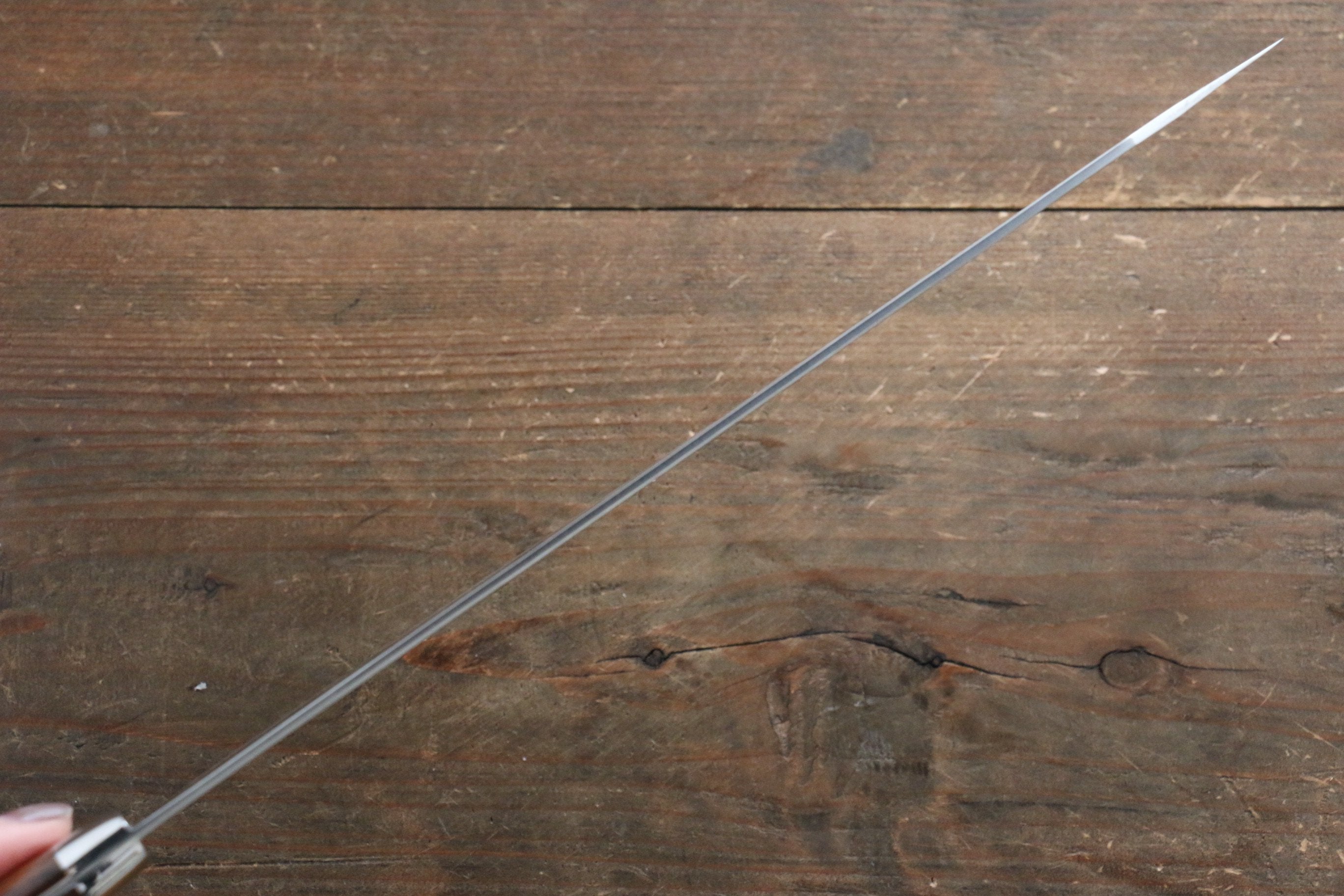 Takeshi Saji SRS13 Hammered(Maru) Kengata Gyuto 240mm Ironwood Handle - Seisuke Knife