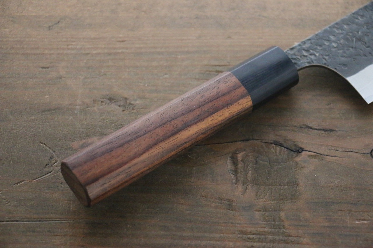 Yu Kurosaki Blue Super Clad Hammered Kurouchi Bunka Japanese Chef Knife 180mm - Seisuke Knife