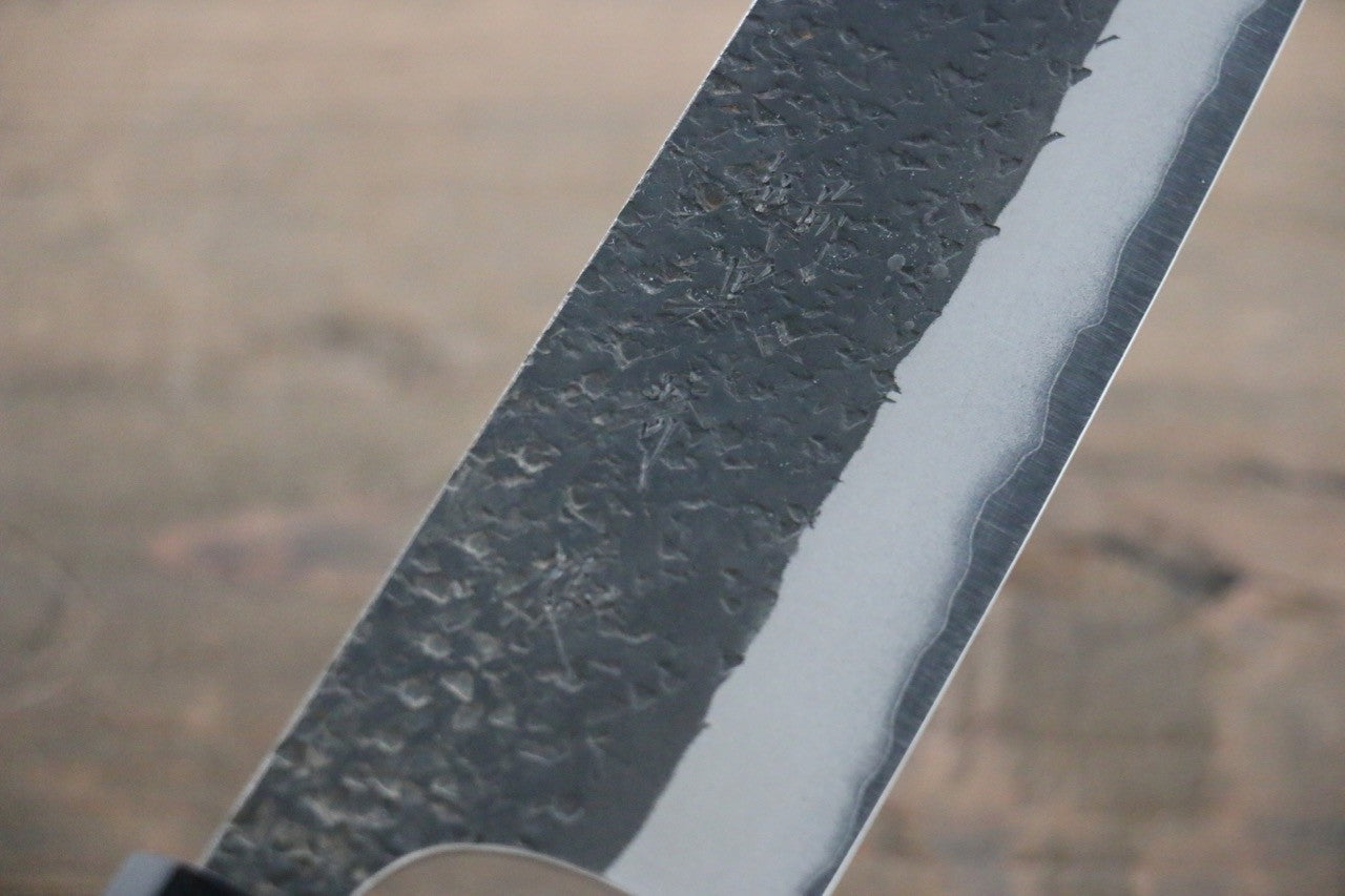 Yu Kurosaki Blue Super Clad Hammered Kurouchi Bunka Japanese Chef Knife 180mm - Seisuke Knife