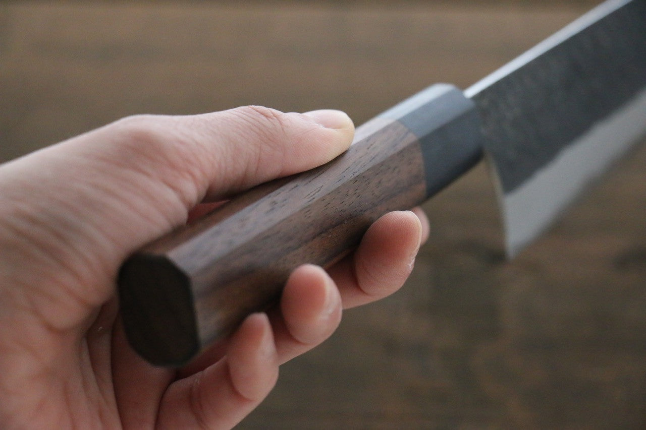 Yu Kurosaki Blue Super Clad Hammered Kurouchi Bunka Japanese Chef Knife 180mm - Seisuke Knife