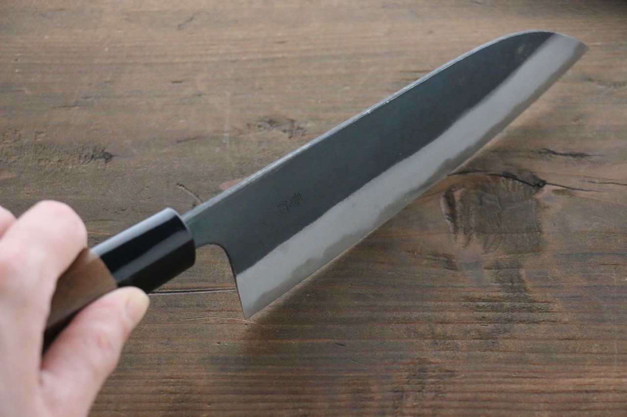 Yamamoto Blue Steel No.2 Kurouchi Santoku Japanese Chef Knife 165mm - Seisuke Knife
