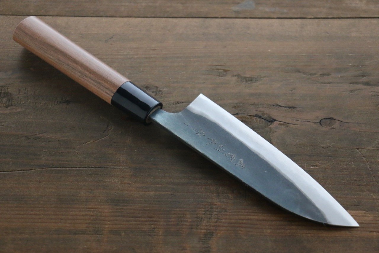 Yamamoto Blue Steel No.2 Kurouchi Small Santoku Japanese Chef Knife 150mm - Seisuke Knife