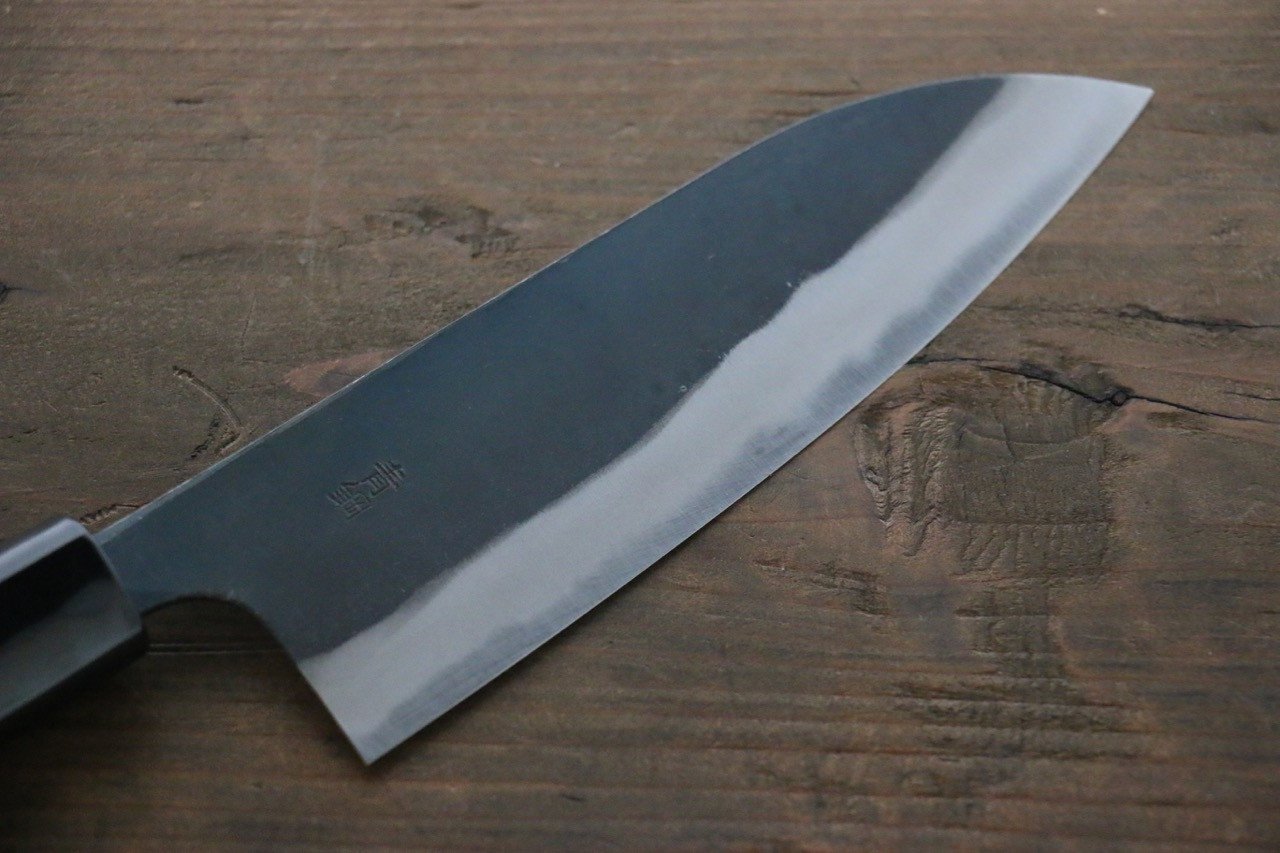 Yamamoto Blue Steel No.2 Kurouchi Small Santoku Japanese Chef Knife 150mm - Seisuke Knife