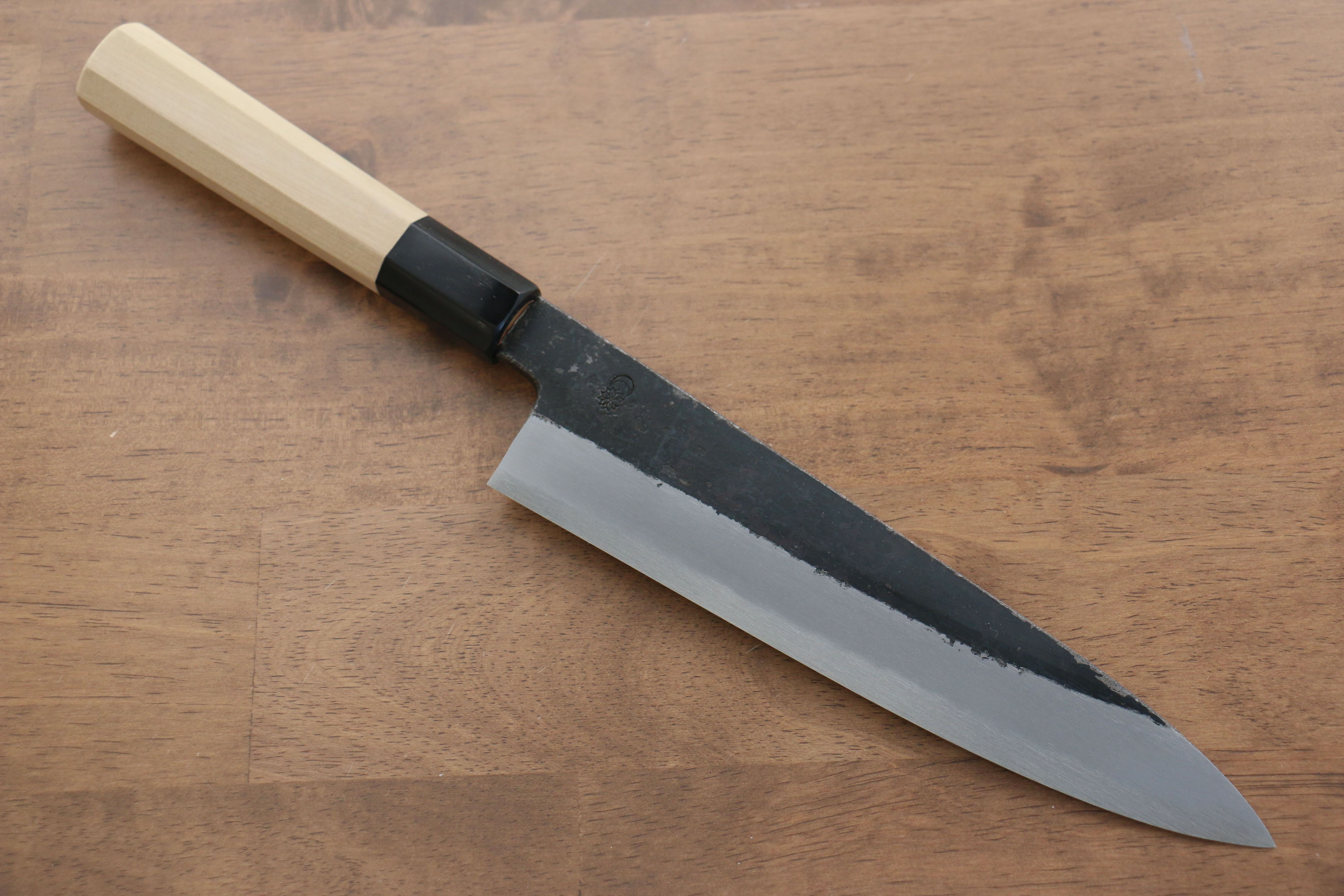 Kikuzuki White Steel No.2 Black Finished Gyuto 210mm with Magnolia Handle - Seisuke Knife