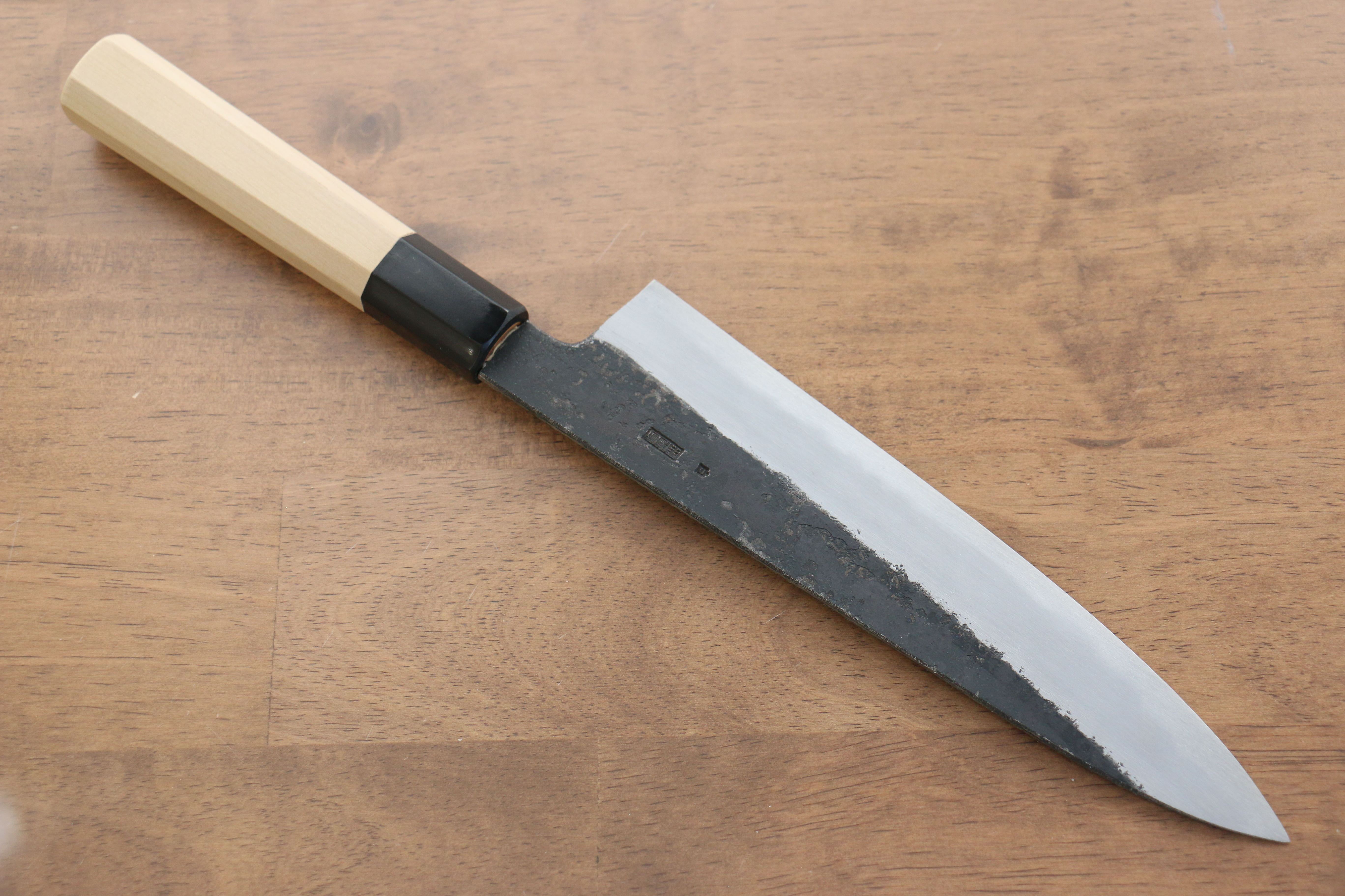 Kikuzuki White Steel No.2 Black Finished Gyuto 210mm with Magnolia Handle - Seisuke Knife