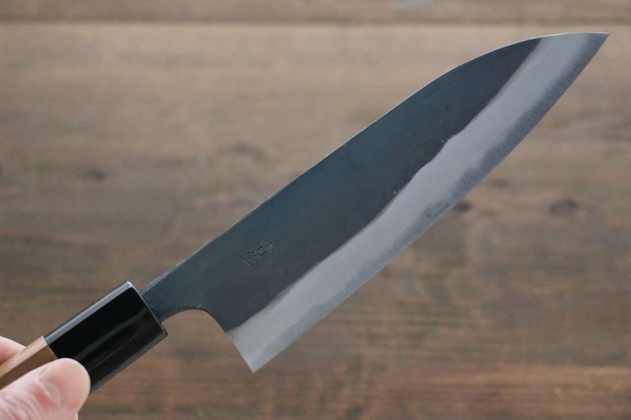 Yamamoto Blue Steel No.2 Kurouchi Small Santoku Japanese Chef Knife 150mm - Seisuke Knife